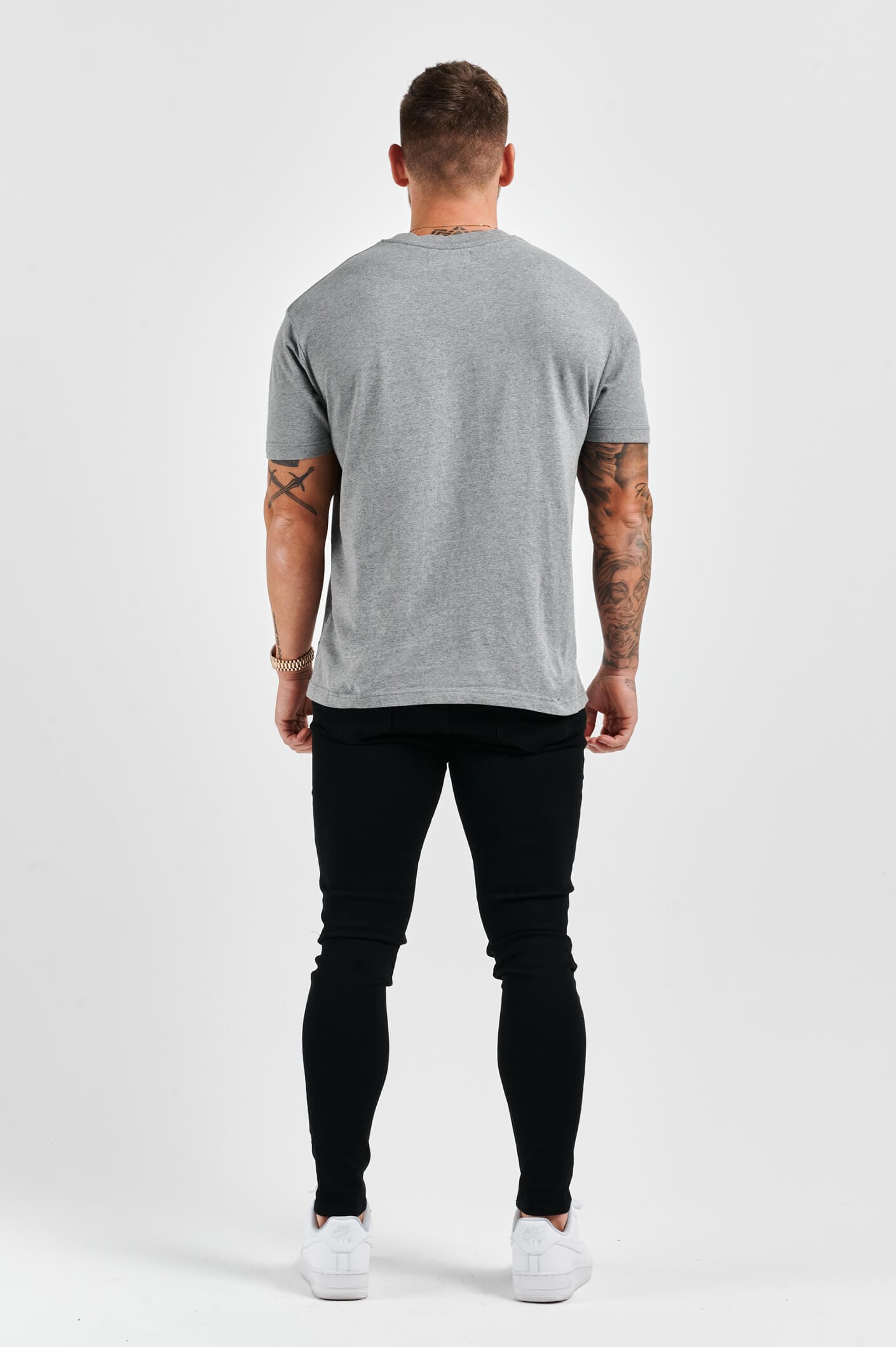 PREMIUM BASICS T-SHIRT - DUNKELGRAU MELIERT