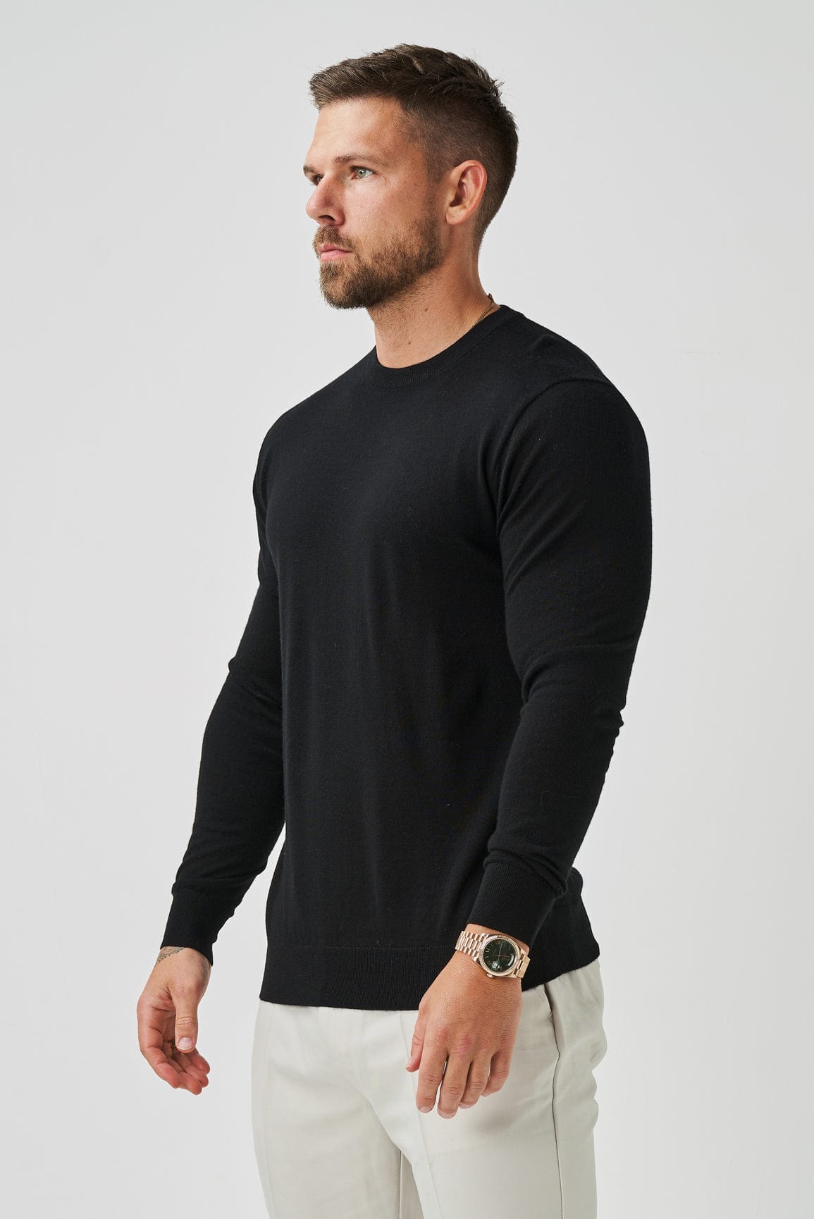 LONG SLEEVE KNIT - BLACK