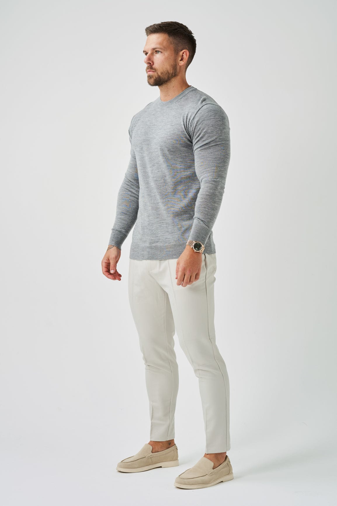 LONG SLEEVE KNIT - GREY MARL