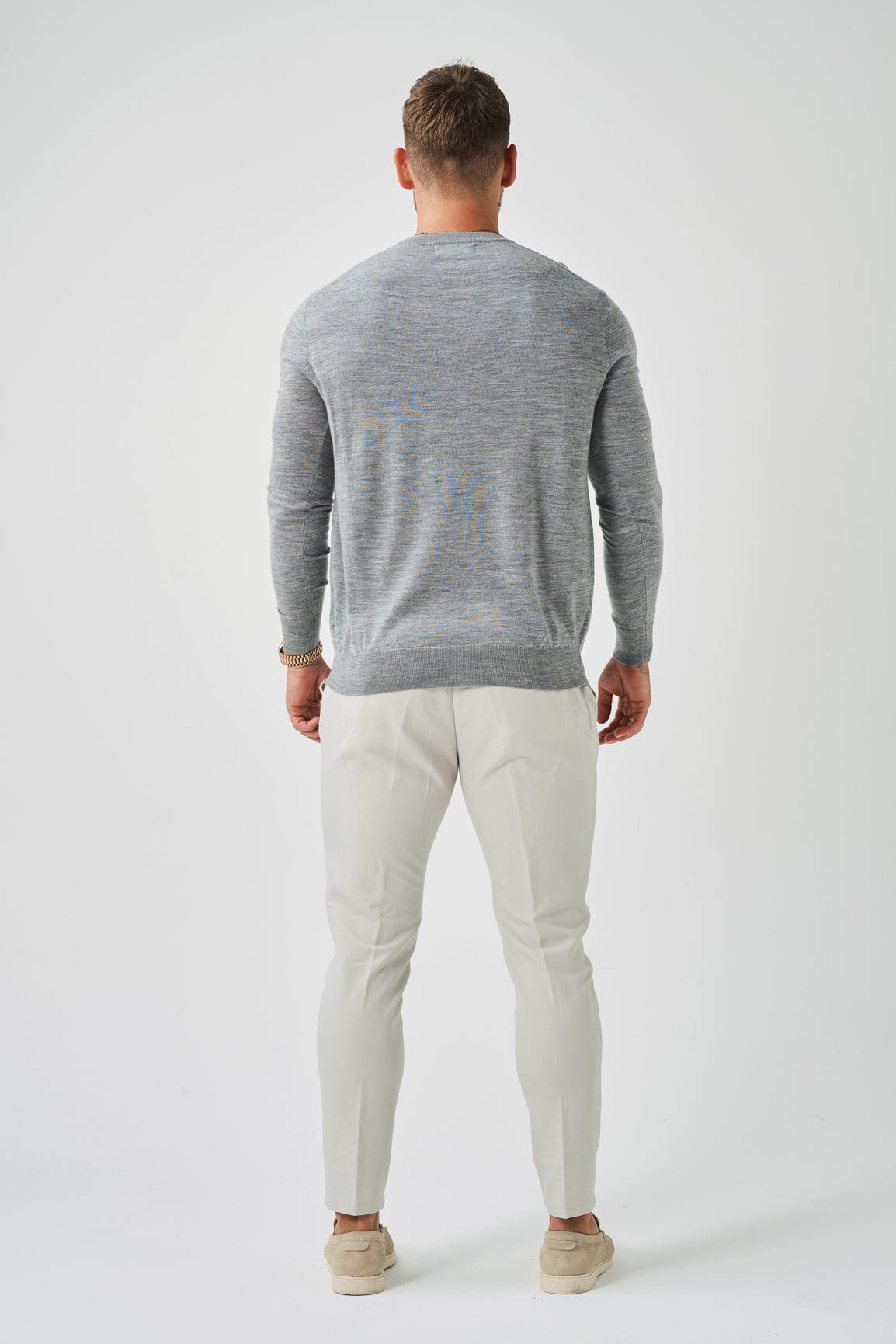 LONG SLEEVE KNIT - GREY MARL