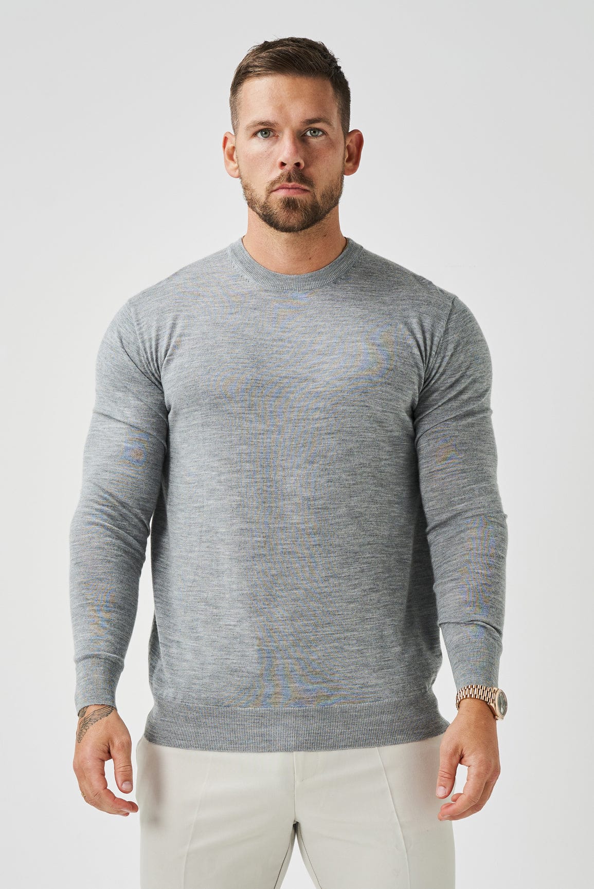 LONG SLEEVE KNIT - GREY MARL