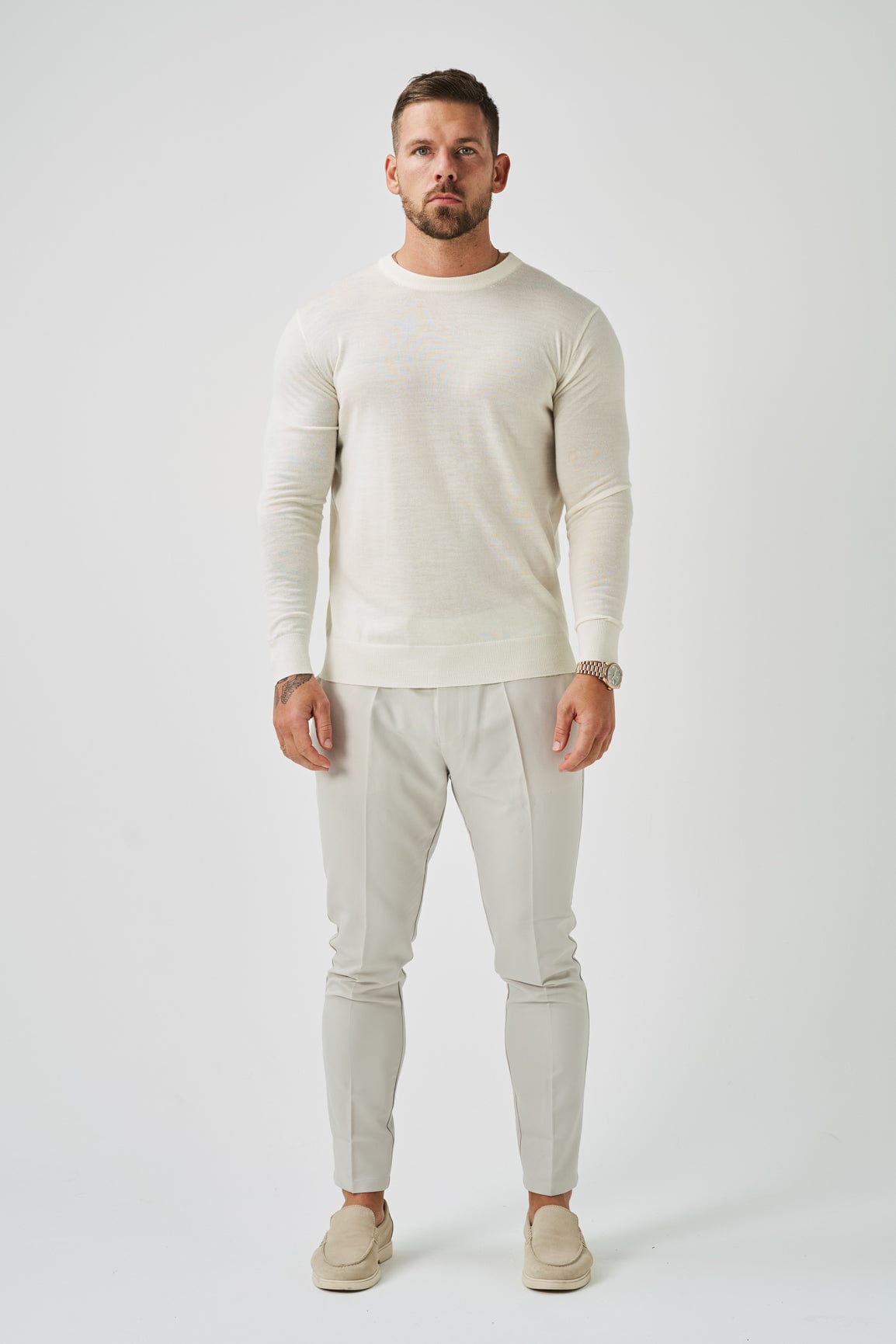 LONG SLEEVE KNIT - OFF WHITE