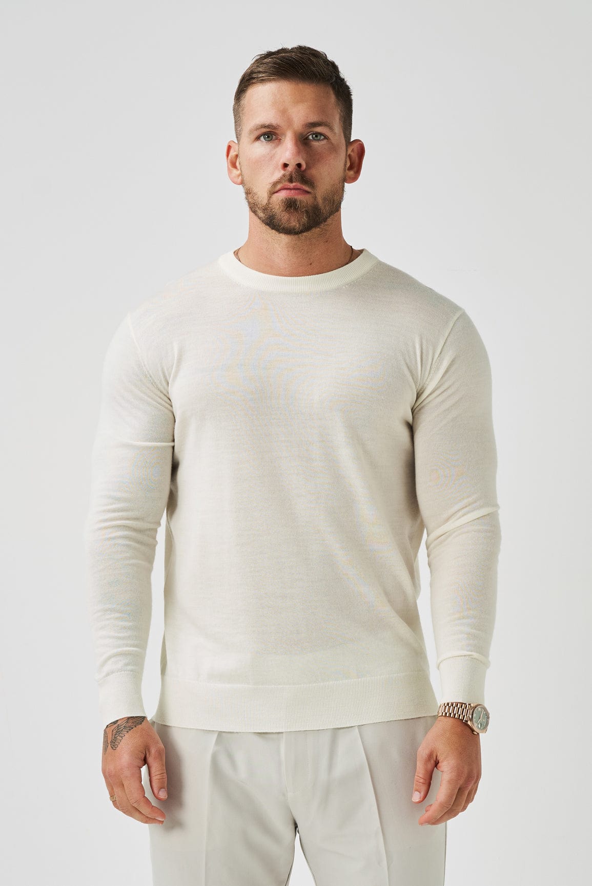 LANGÄRMELIGES STRICKPULLOVER - OFF-WHITE