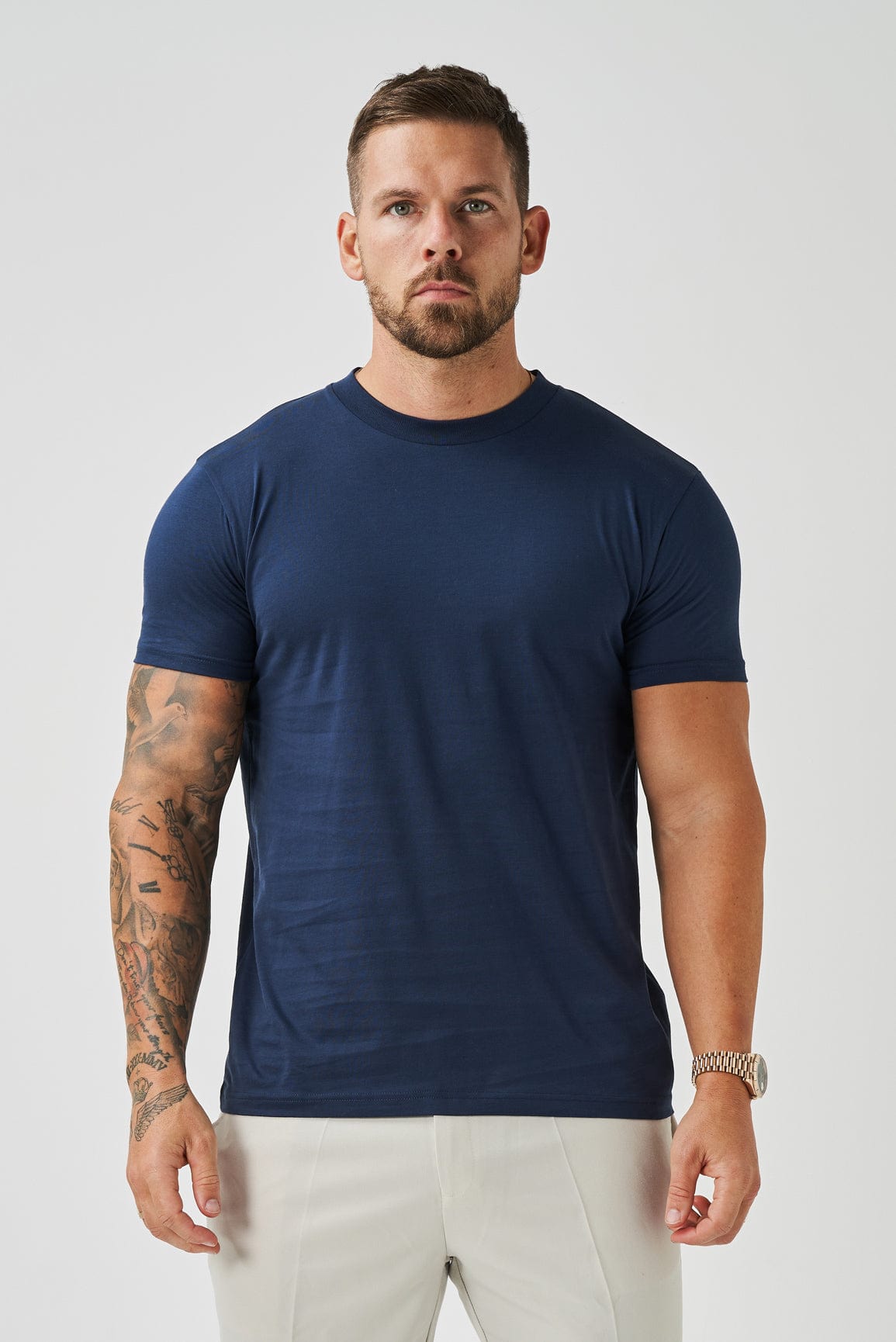 LUXE MERCERISIERTES T-SHIRT - MARINEBLAU