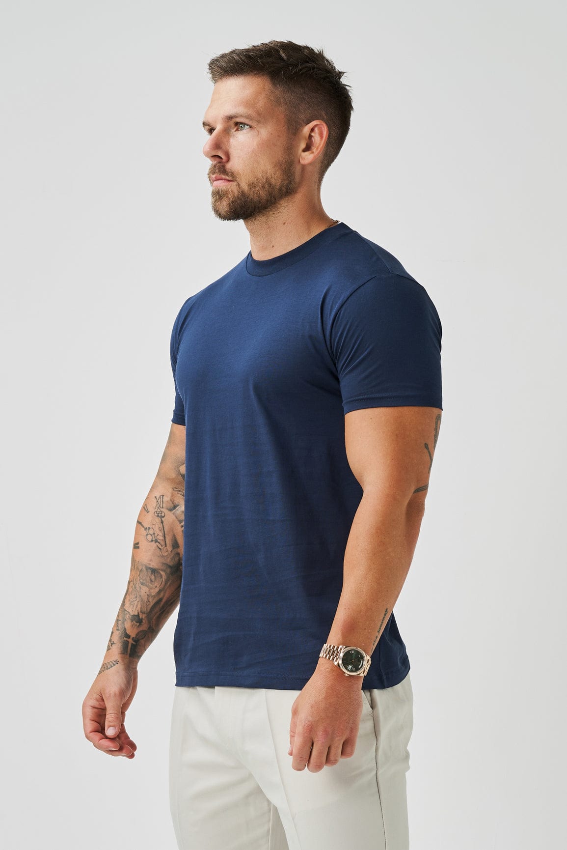 LUXE MERCERISIERTES T-SHIRT - MARINEBLAU