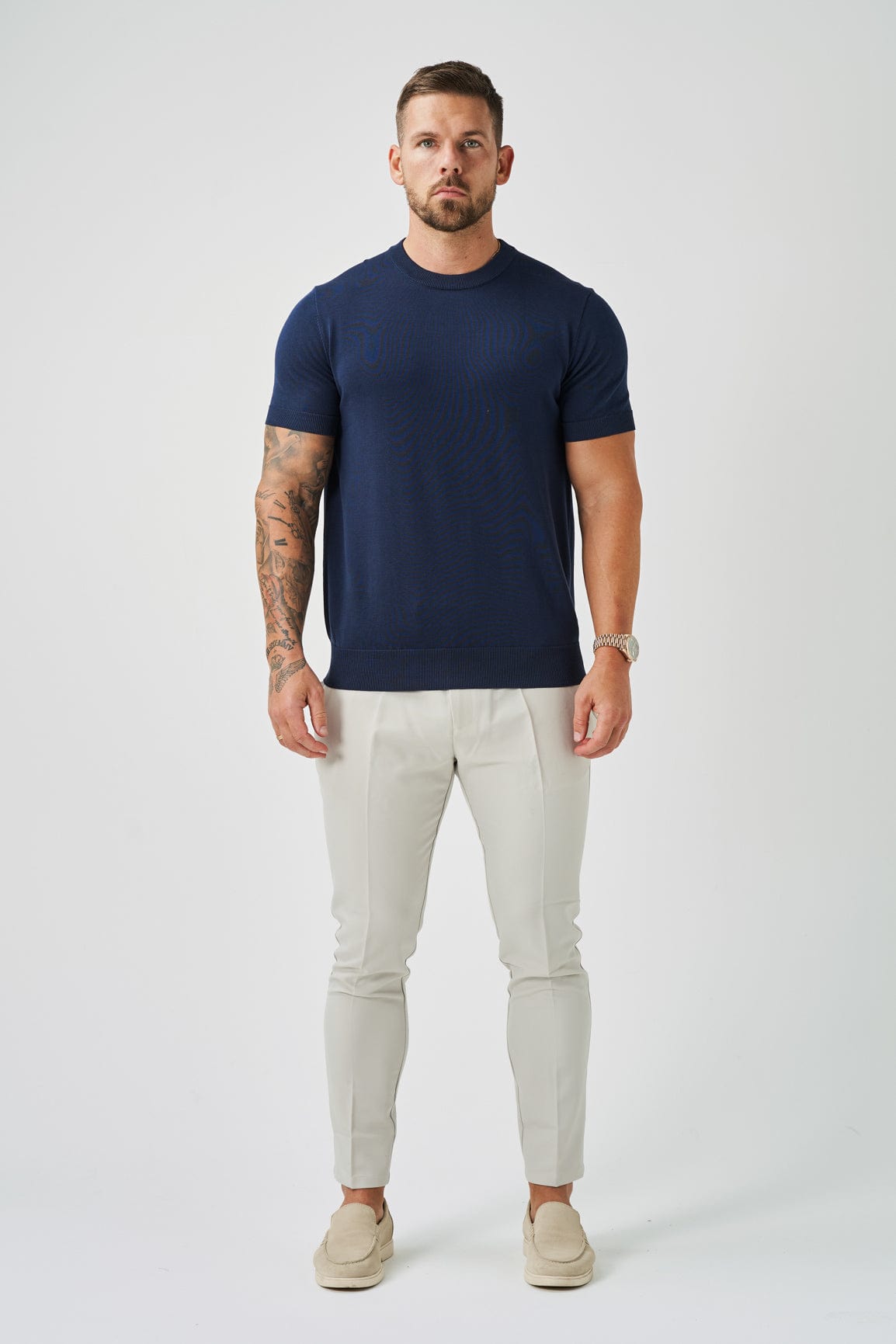 LUXE MERCERISIERTES T-SHIRT - MARINEBLAU