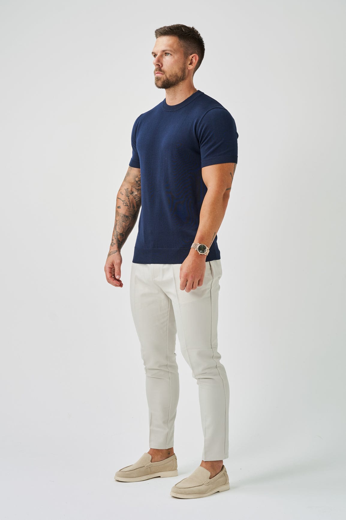 LUXE MERCERISED T-SHIRT - NAVY