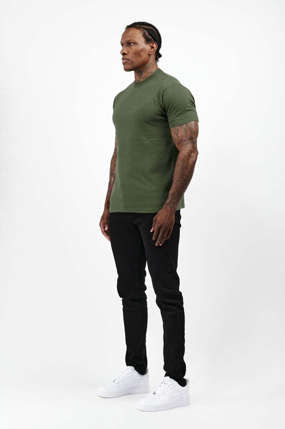 T-SHIRT BASICS PREMIUM - VERT ARMÉE