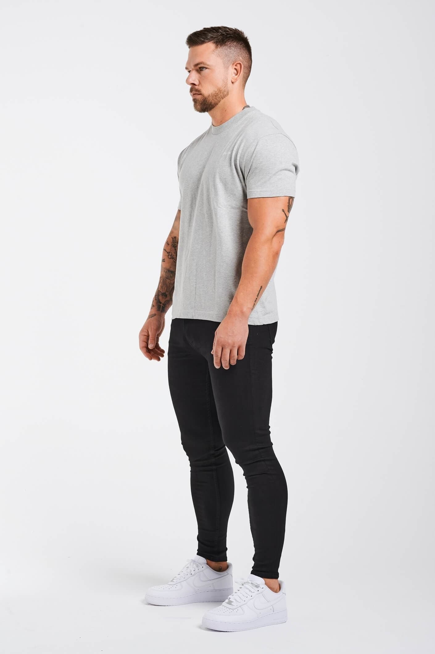 PREMIUM BASICS T-SHIRT - GRAU MELIERT