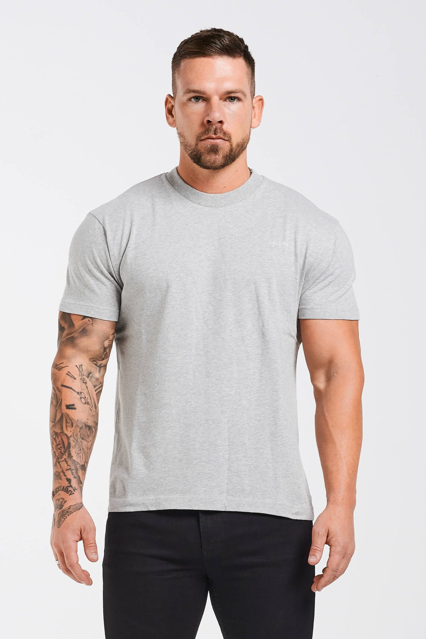 T-SHIRT BASICS PREMIUM - GRIS CHINÉ