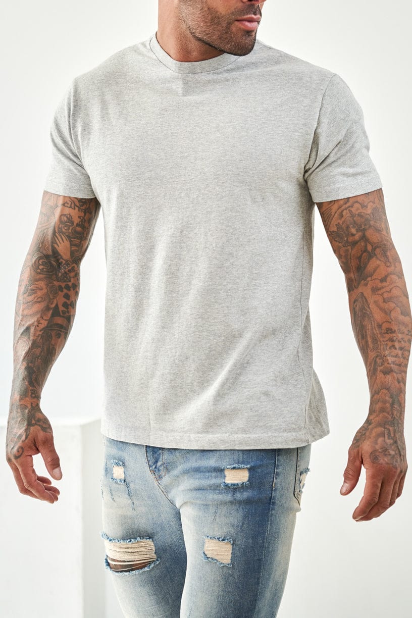 PREMIUM BASICS T-SHIRT - GRAU MELIERT