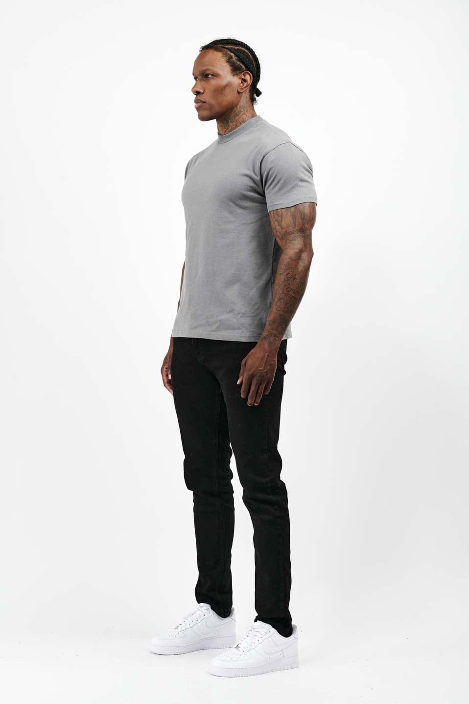 PREMIUM BASICS T-SHIRT - GUNMETAL-GRAU