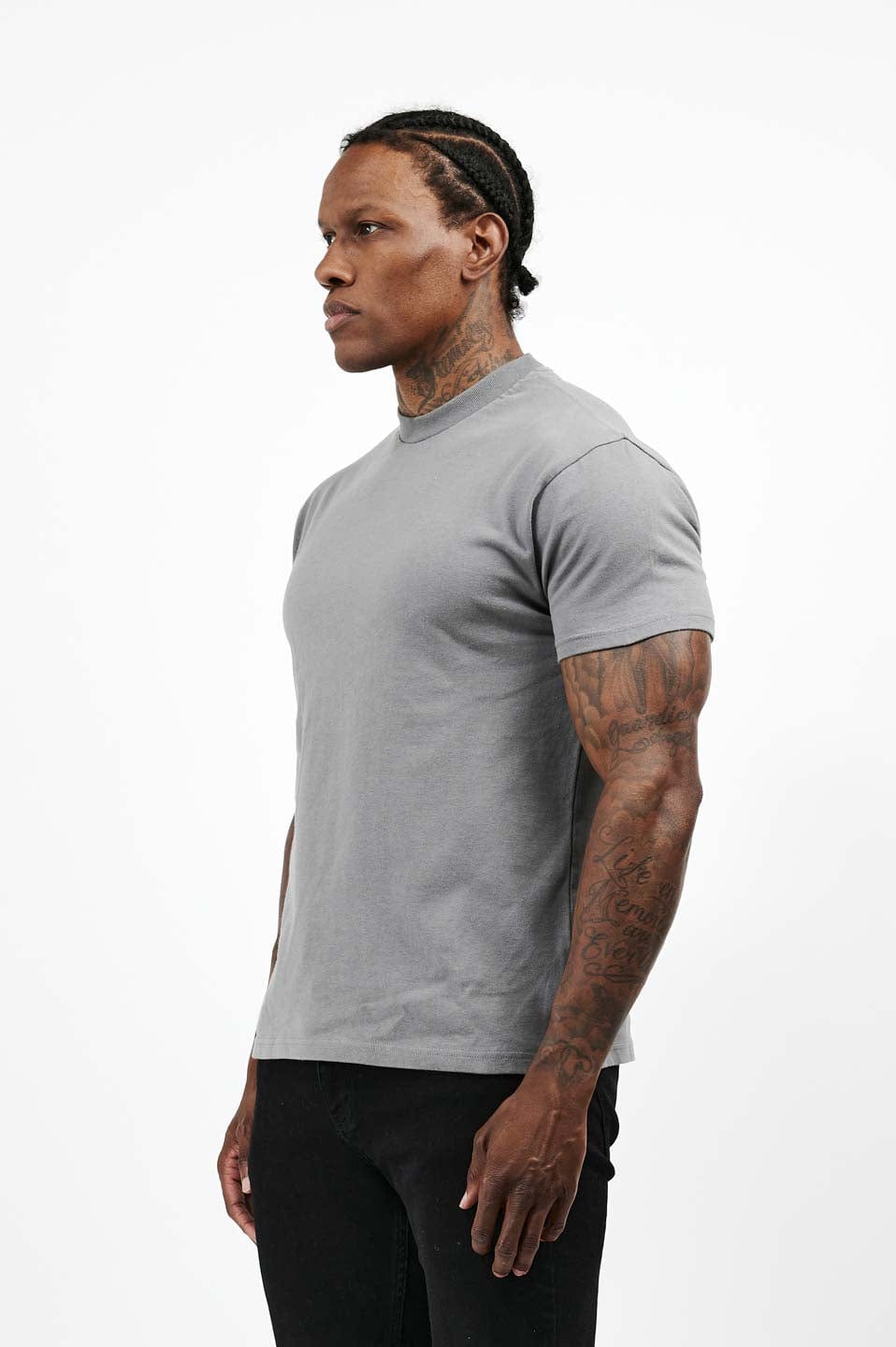 PREMIUM BASICS T-SHIRT - GUNMETAL-GRAU