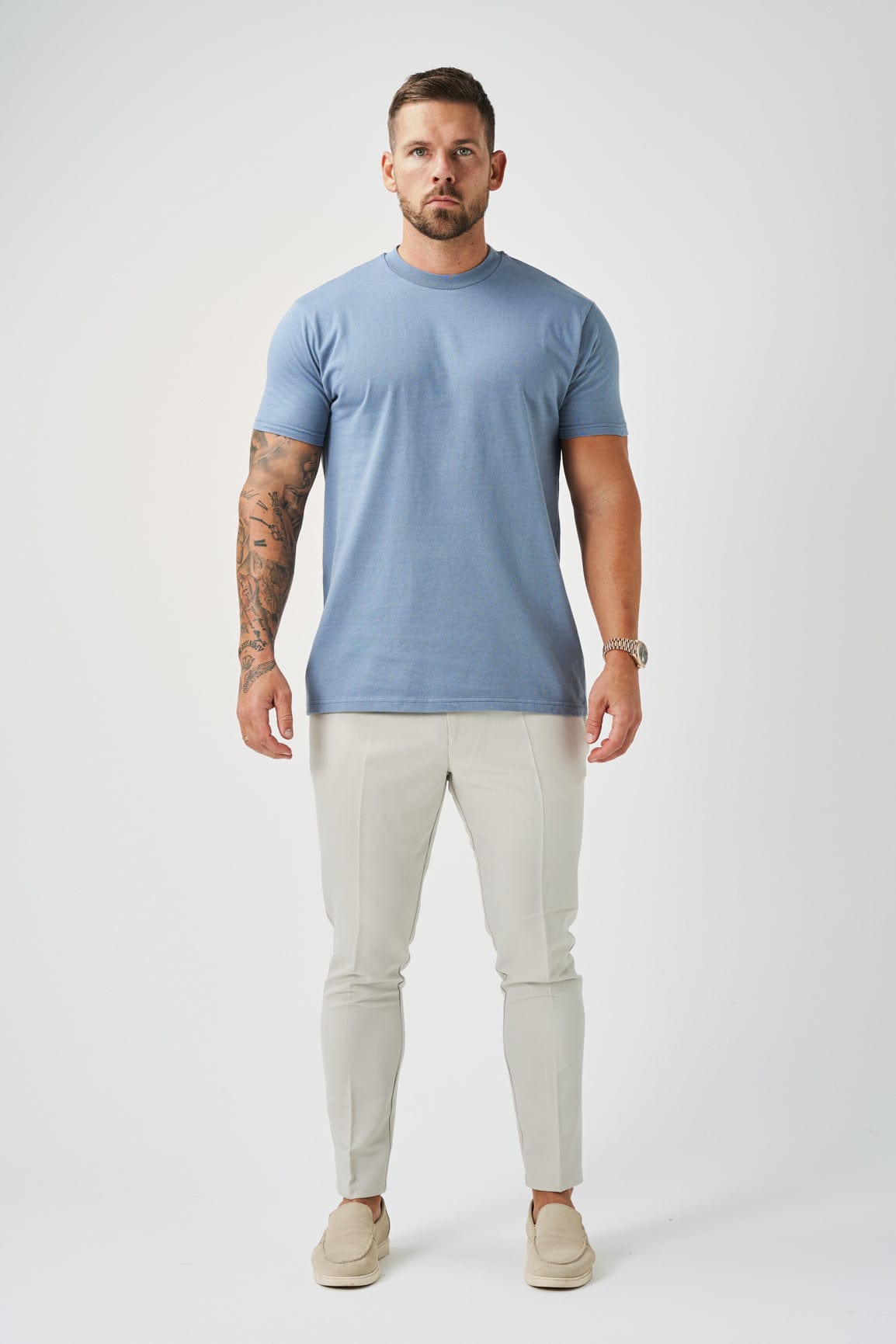 T-SHIRT PREMIUM BASICS - BLEU ACIER