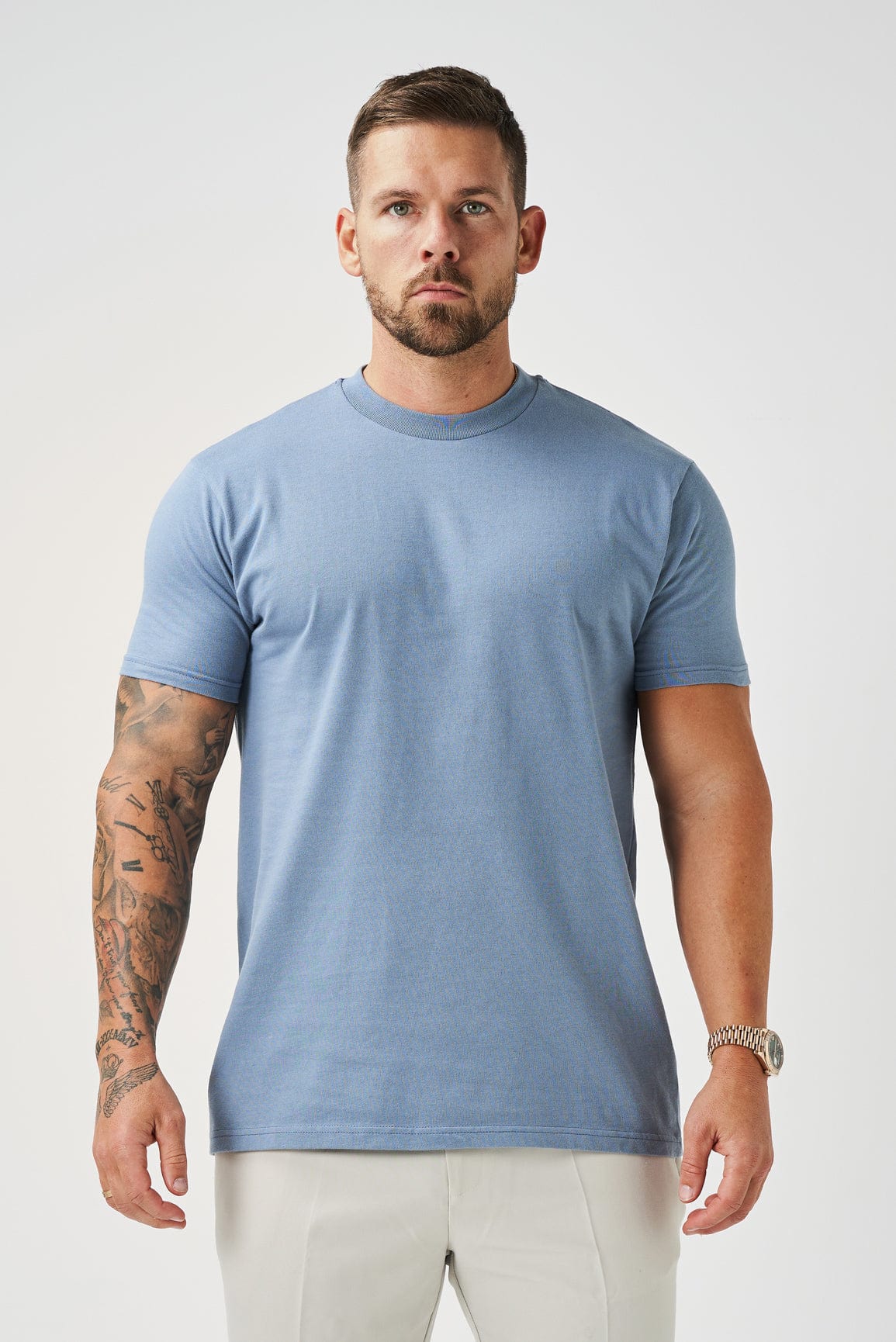 T-SHIRT PREMIUM BASICS - BLEU ACIER