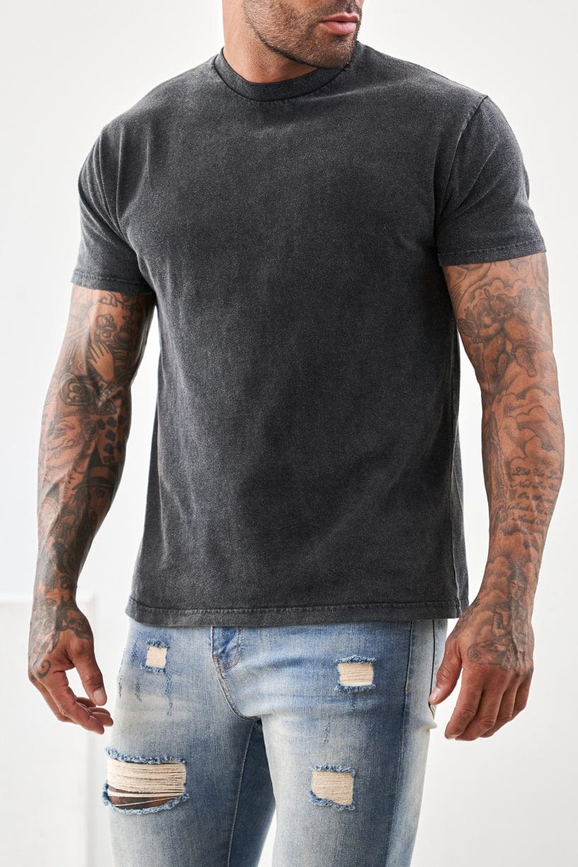 PREMIUM BASICS T-SHIRT - GEWASCHENES GRAU