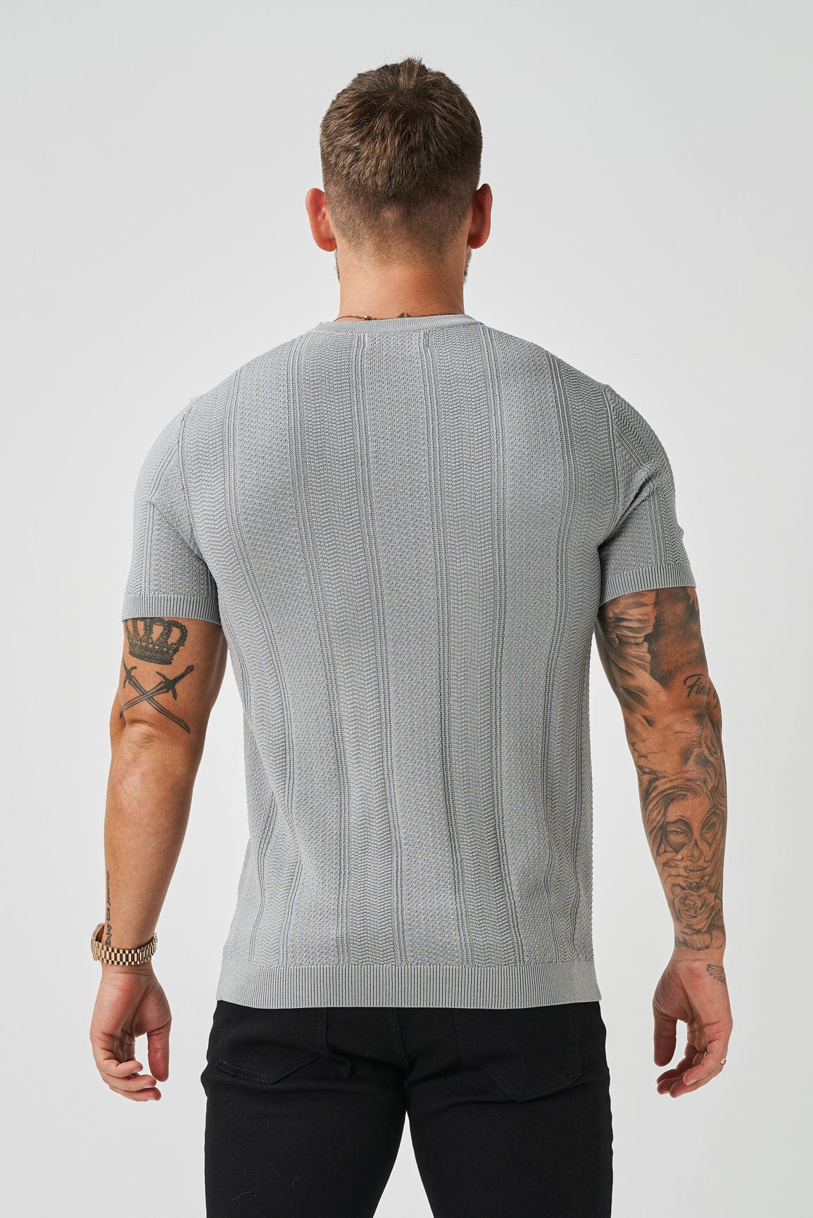 T-SHIRT TEXTURÉ - GRIS