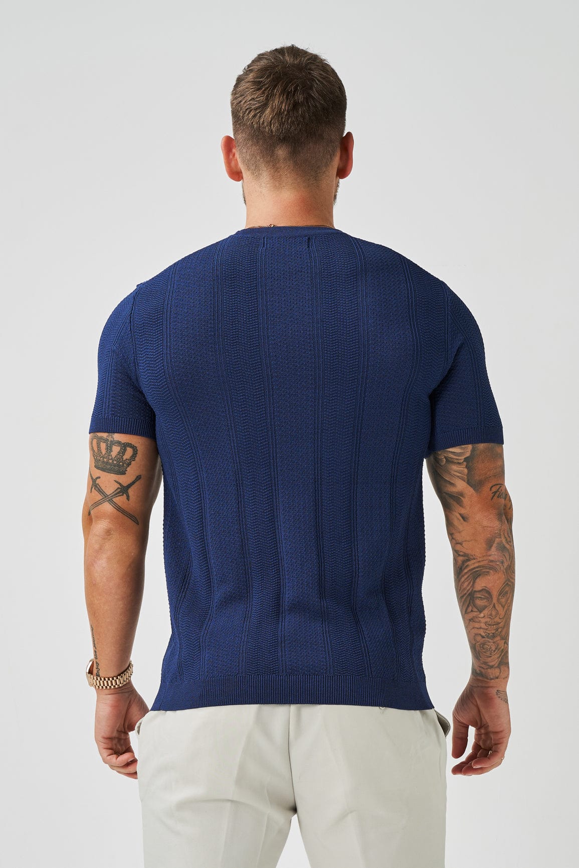 TEXTURED TEE - NAVY