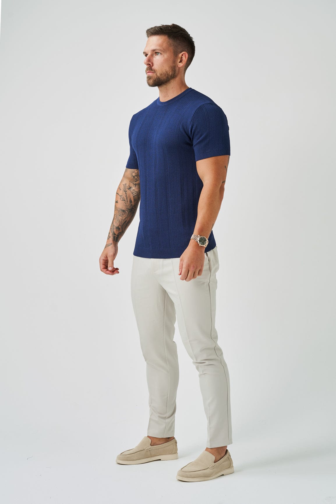 TEXTURED TEE - NAVY