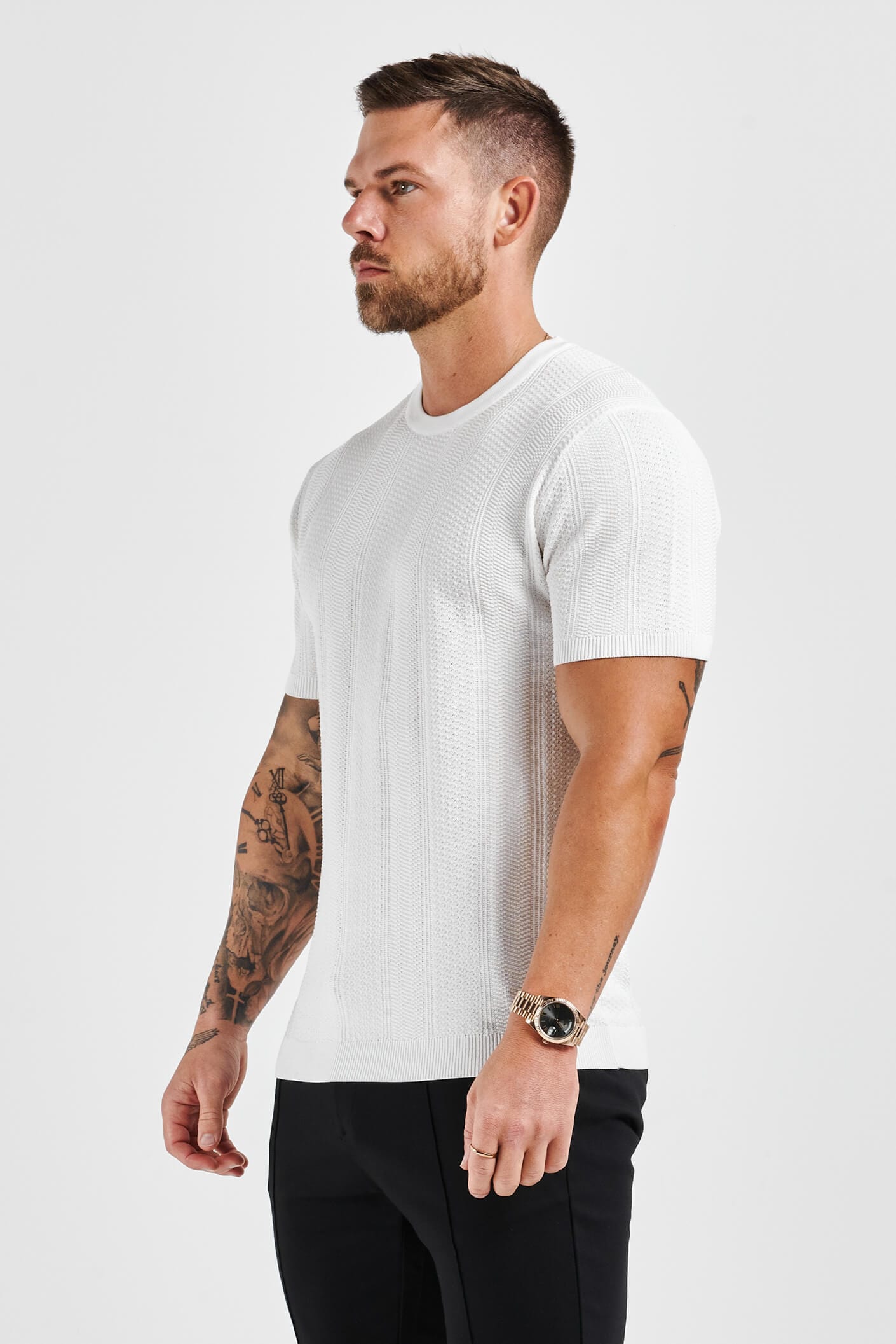 T-SHIRT TEXTURÉ - BLANC