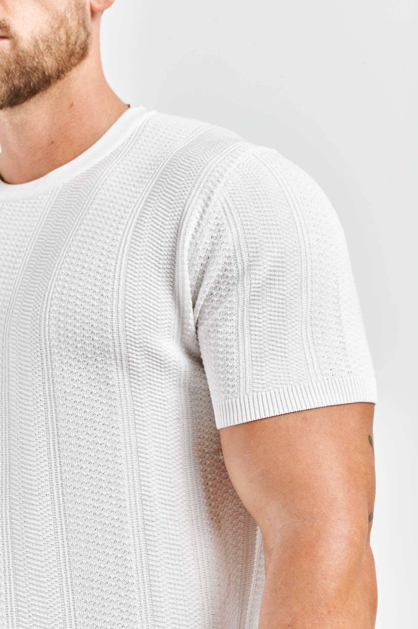 T-SHIRT TEXTURÉ - BLANC