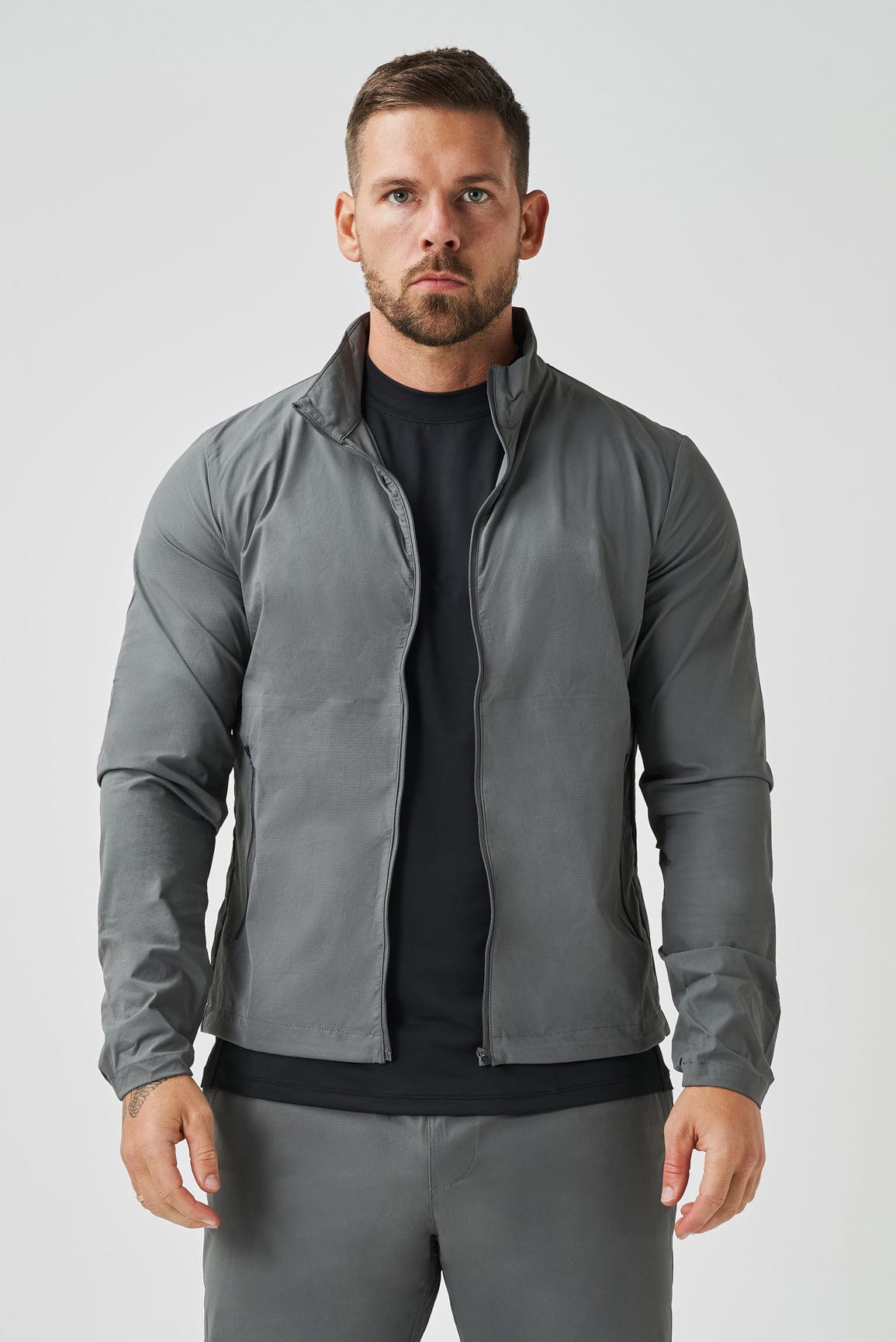 TRACKSUIT JACKET - LIGHT GREY