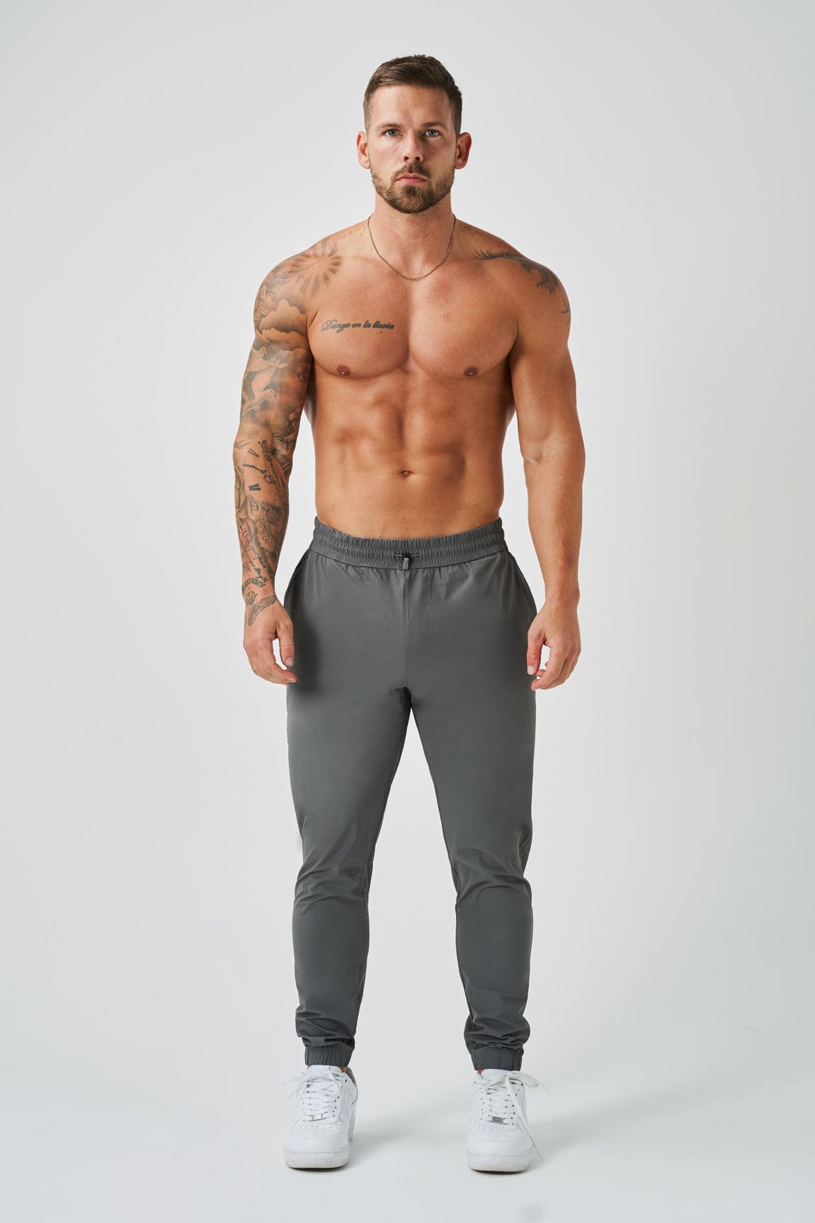 TRACKSUIT JOGGERS - LIGHT GREY