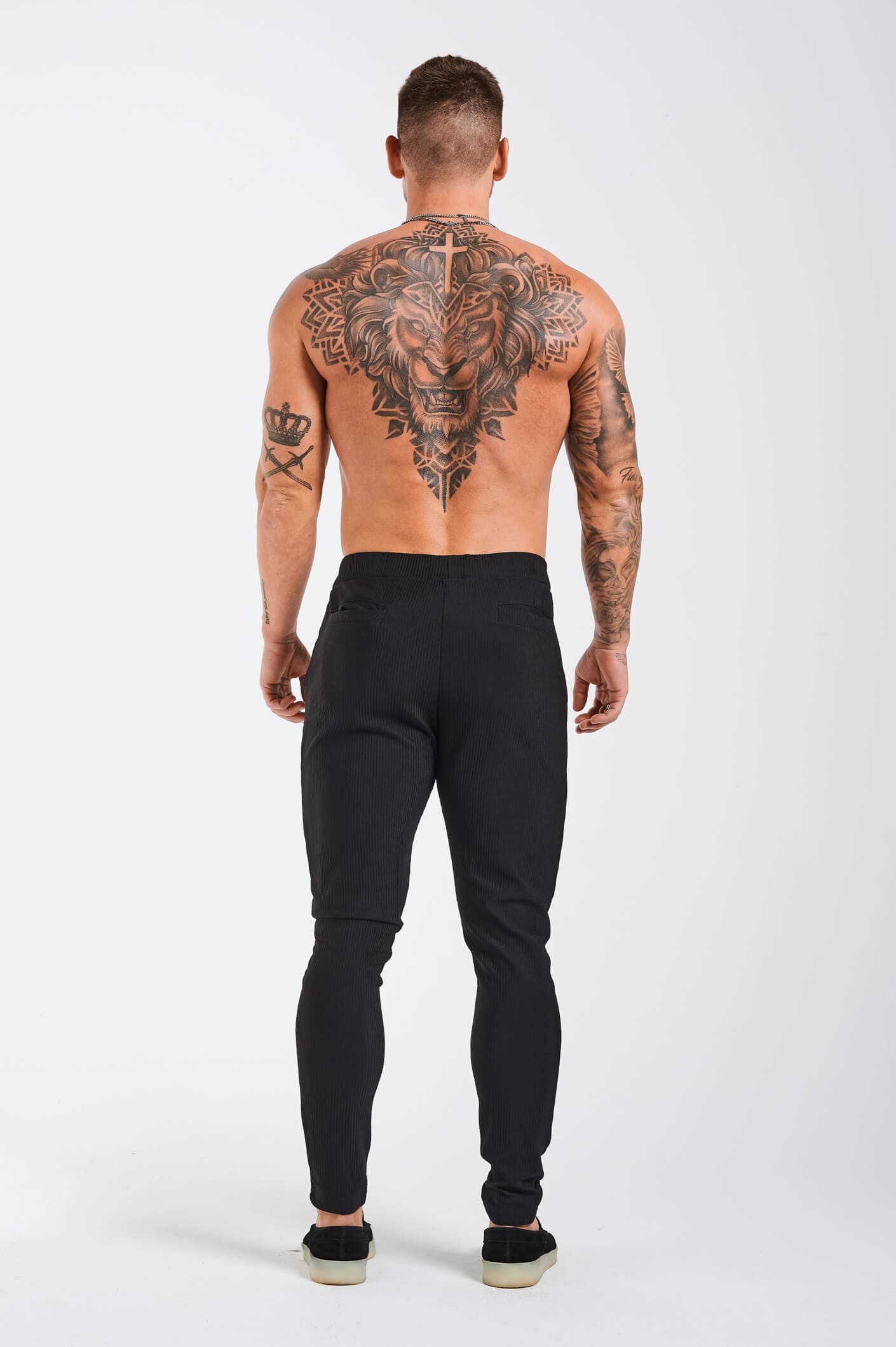 PANTALON PLISSÉ SLIM FIT - NOIR