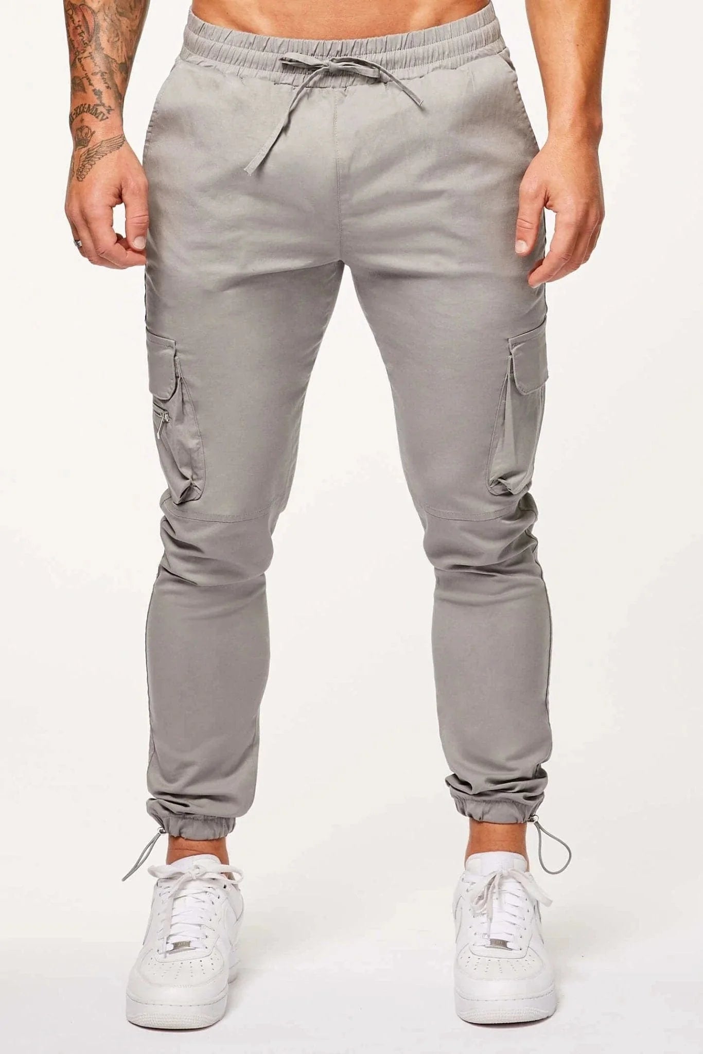 UTILITY CARGO PANTS - LIGHT GREY