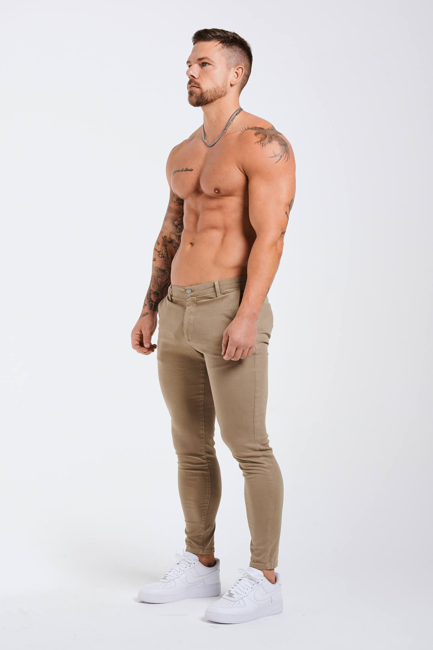 SPRAY-ON-STRETCH-CHINO - DUNKLES SALBEI