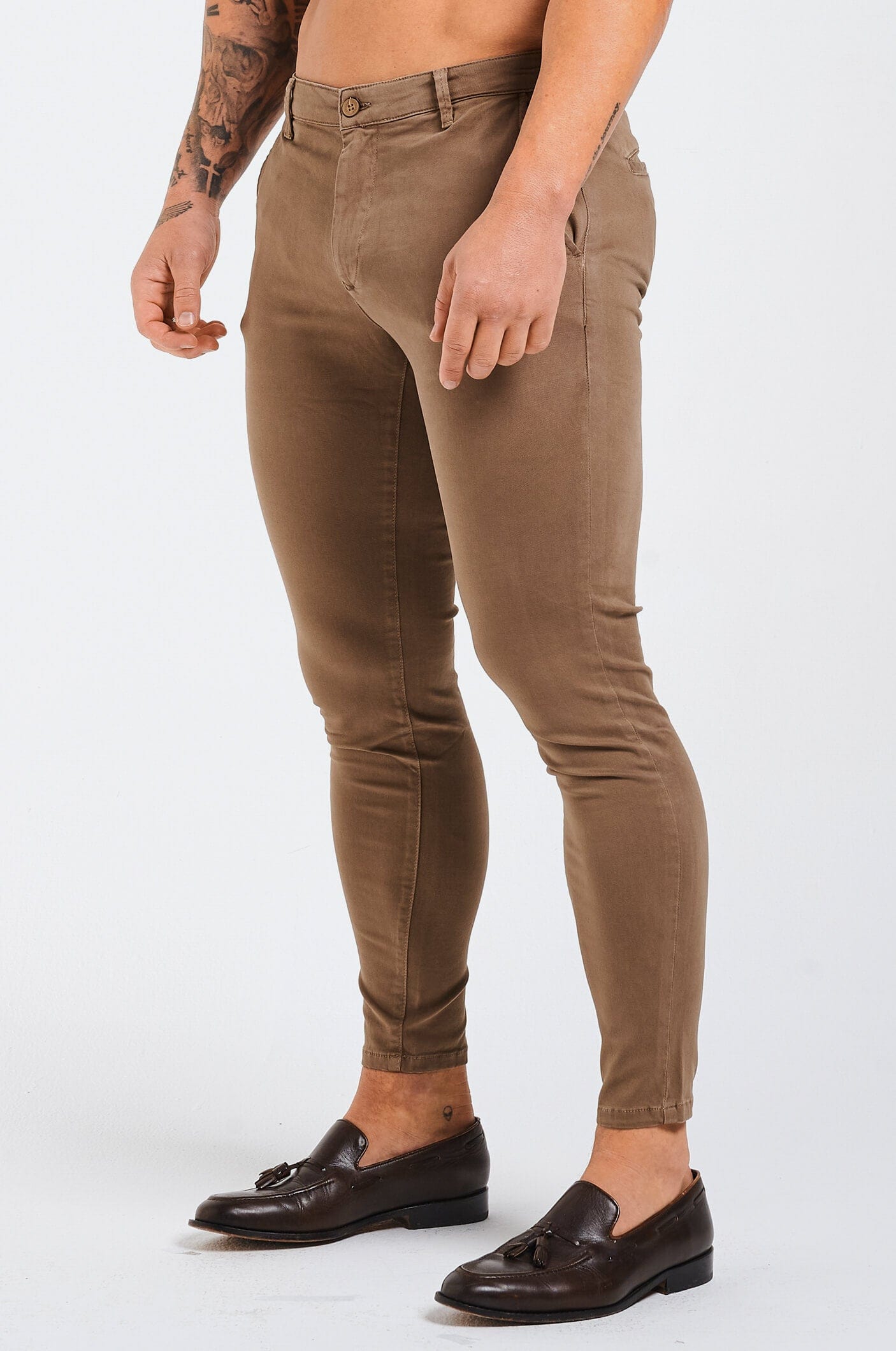 CHINO STRETCH À VAPORISER - TAUPE