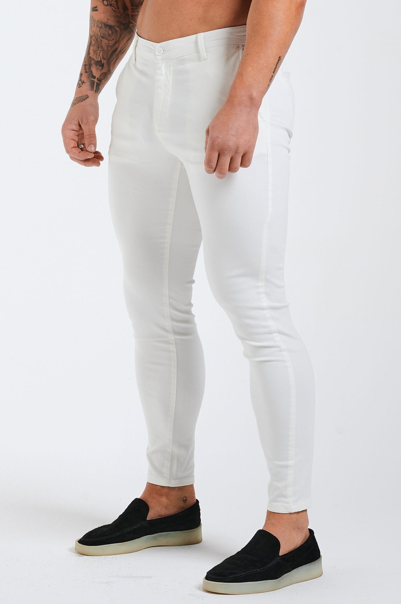 SPRAY-ON-STRETCH-CHINO - WEISS