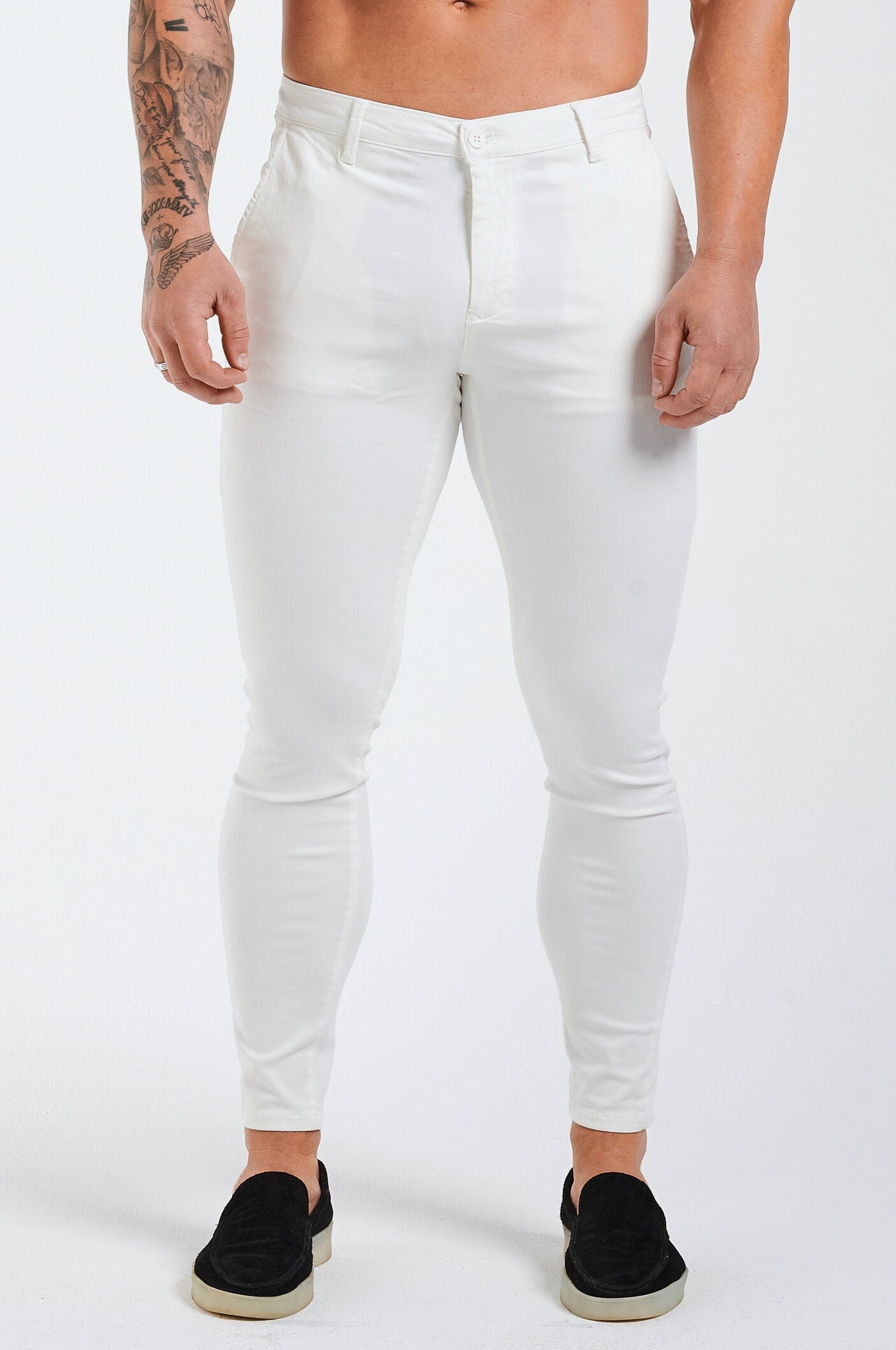 SPRAY-ON-STRETCH-CHINO - WEISS