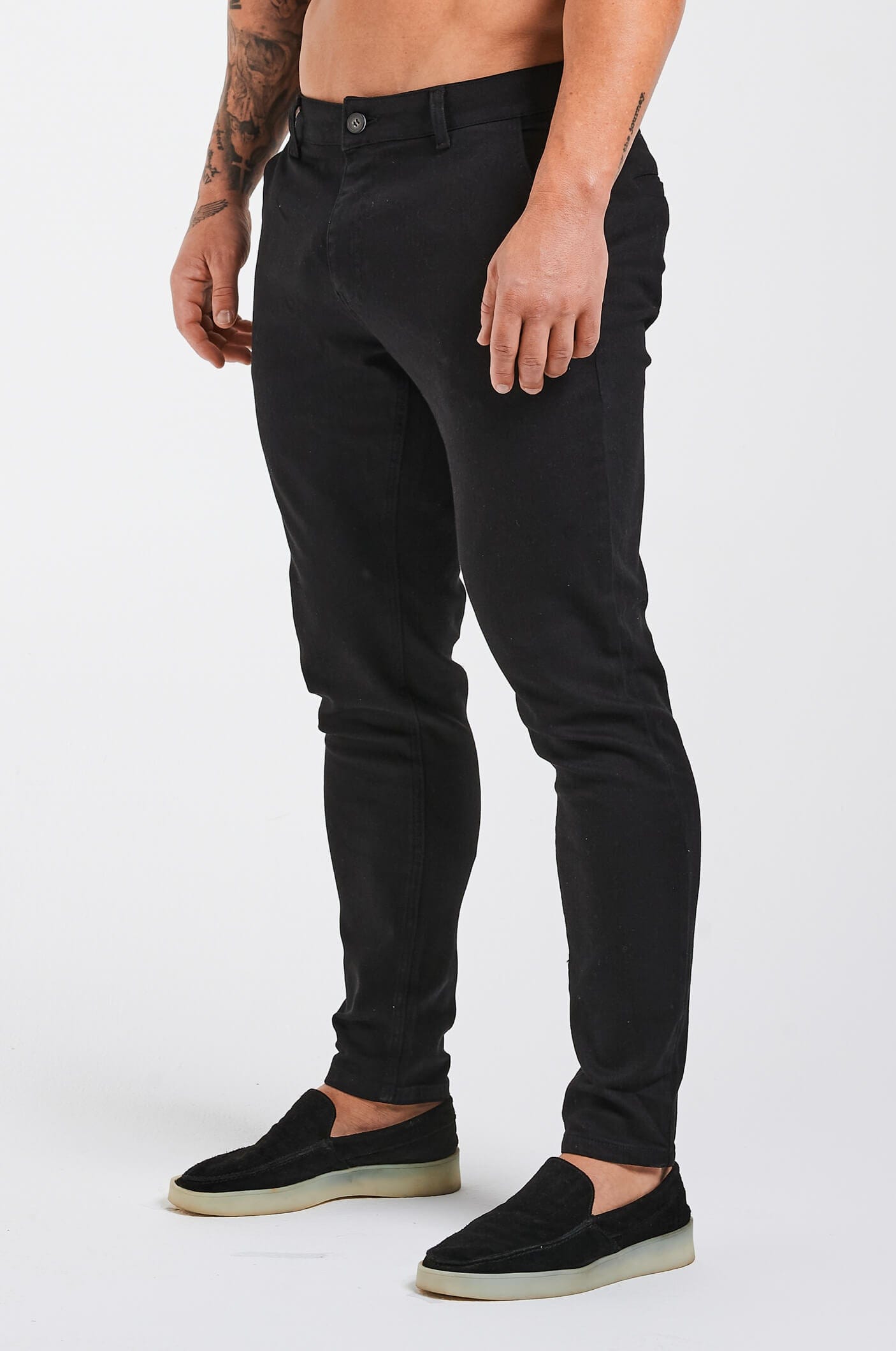 CHINO TEXTURÉ STRETCH - NOIR