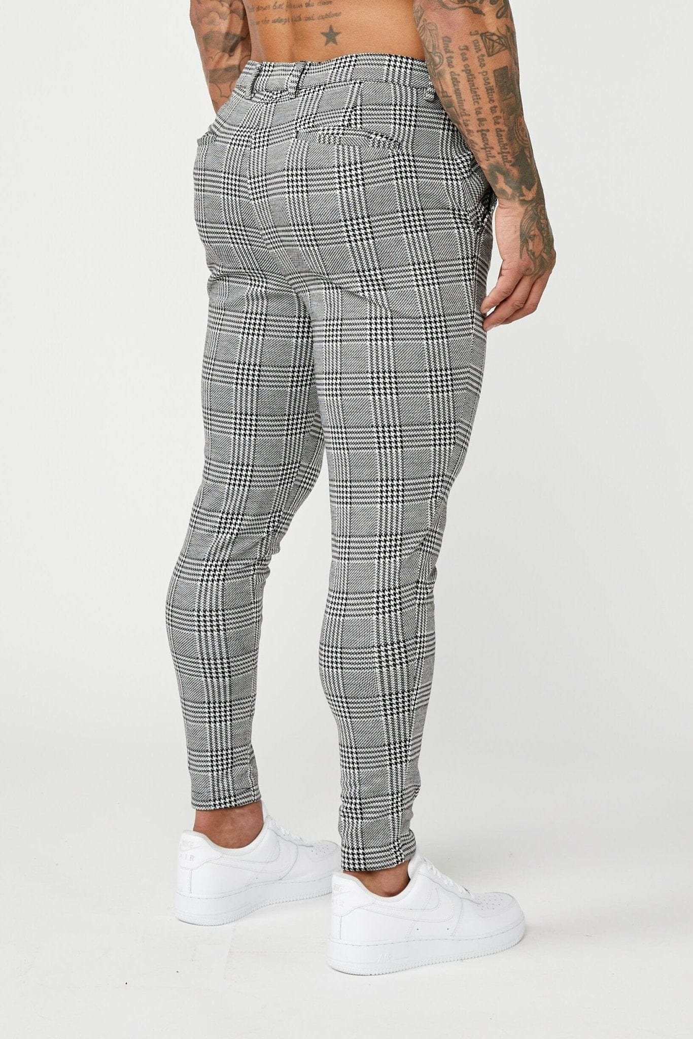 PREMIUM GREY CHECK STRETCH TROUSER