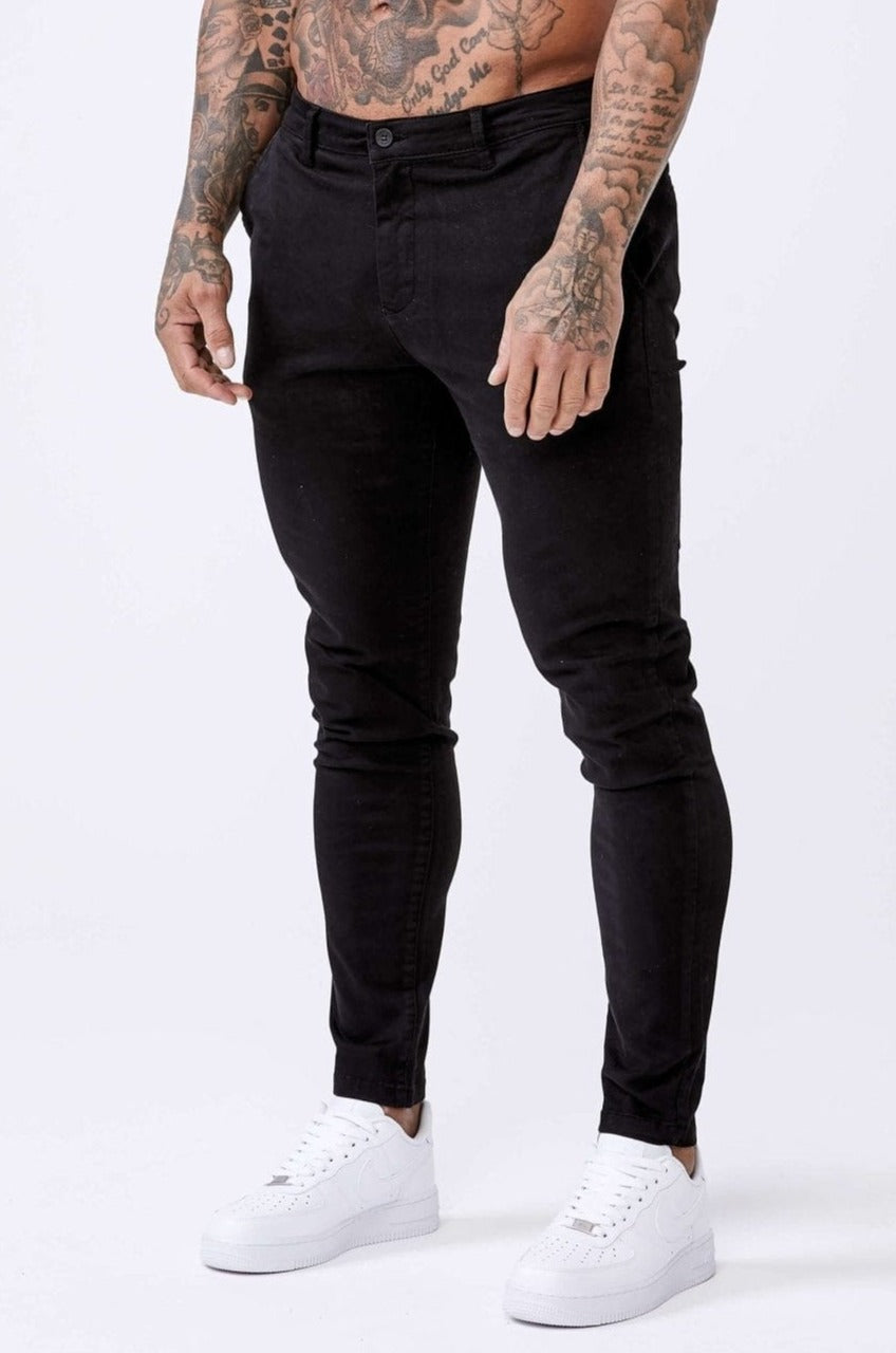 SPRAY-ON-STRETCH-CHINO - SCHWARZ