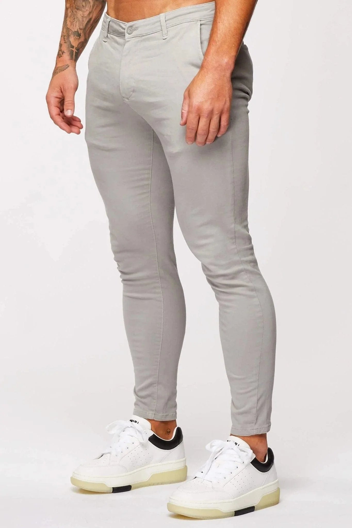 SPRAY-ON-STRETCH-CHINO - EISGRAU