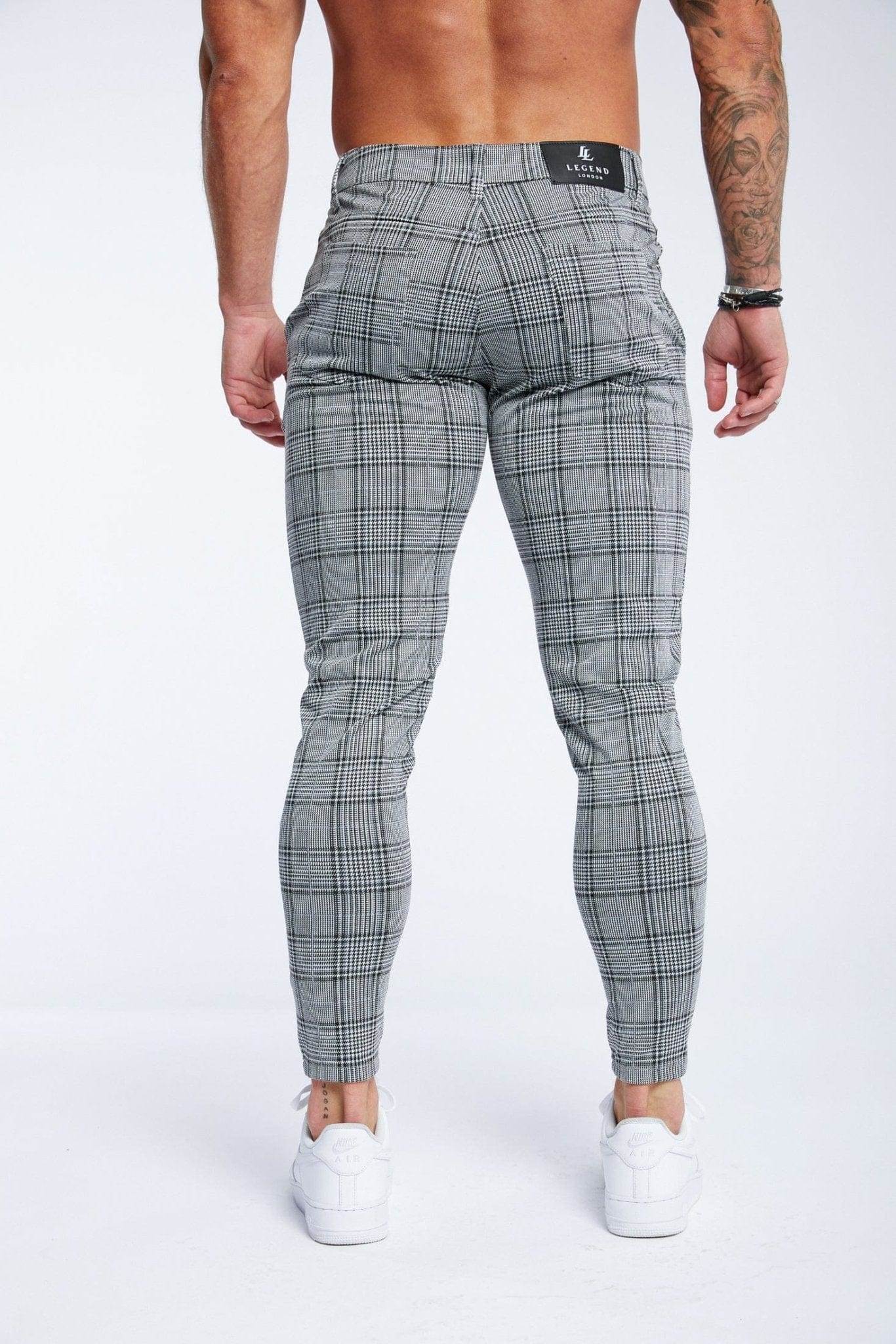 SPRAY ON TROUSER IN GREY CHECK