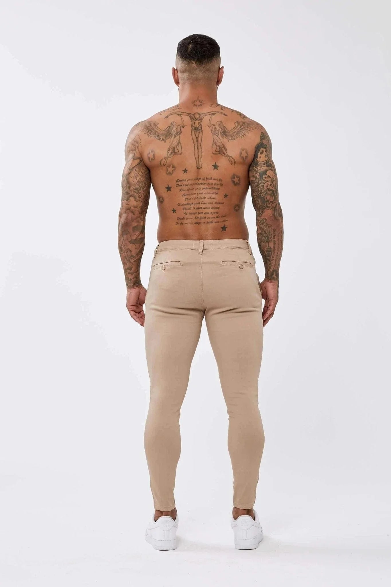 CHINO STRETCH À VAPORISER - BEIGE