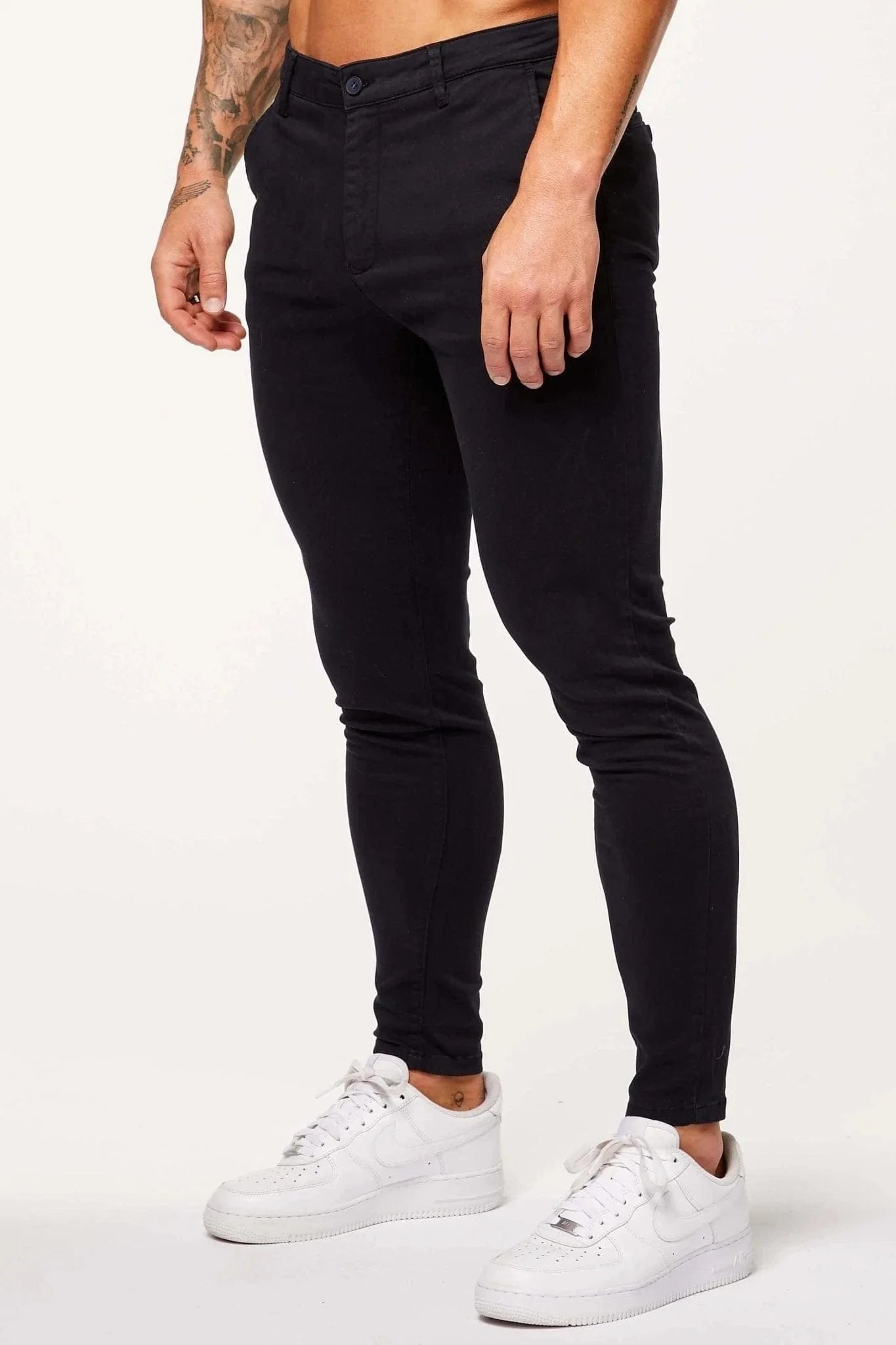 SPRAY-ON-STRETCH-CHINO - DUNKELBLAU