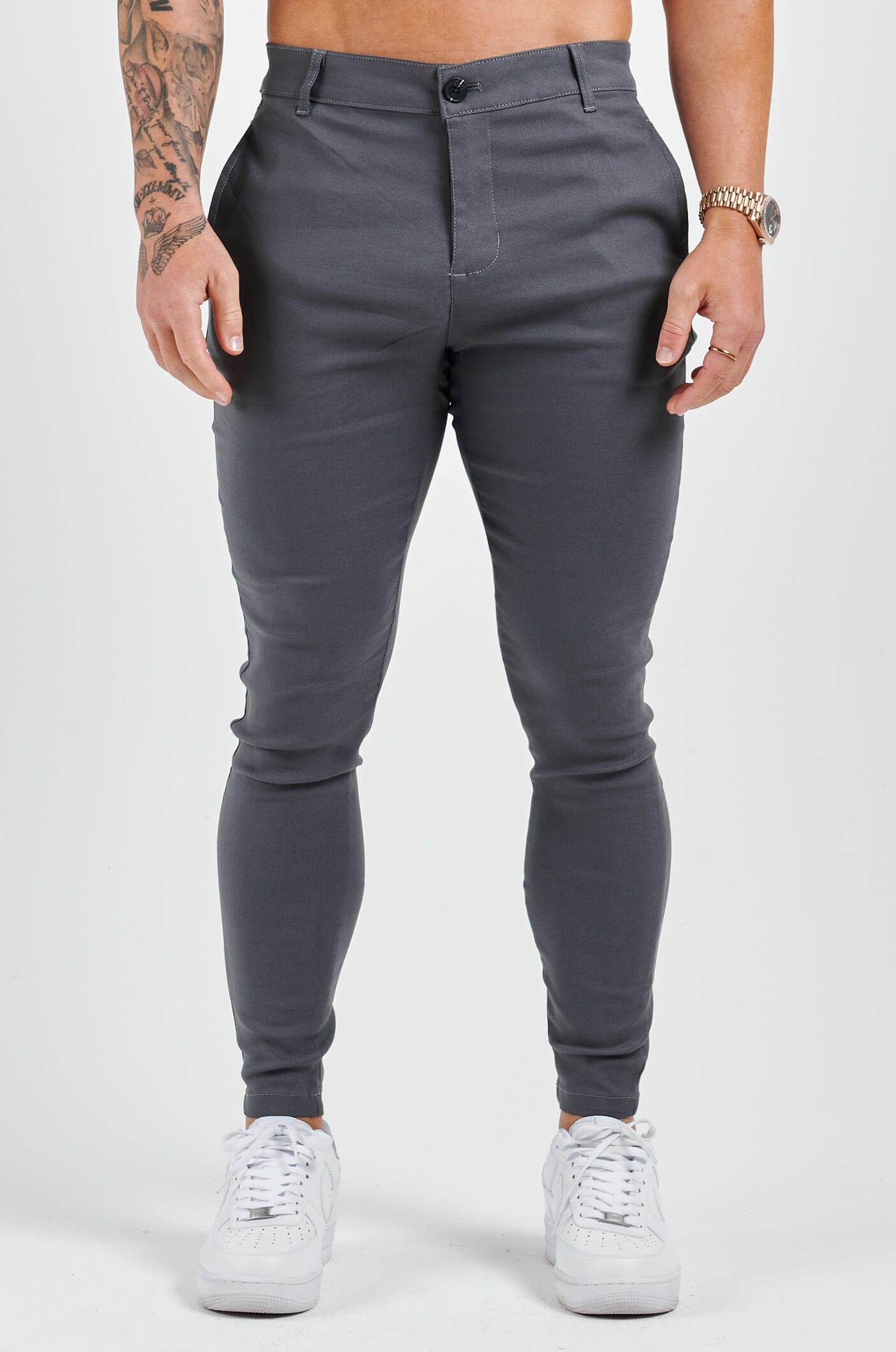 PANTALON CONFORT STRETCH - GRIS FONCÉ