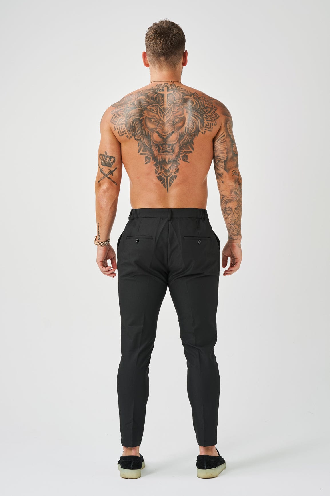 STRETCH WOVEN TROUSER - BLACK