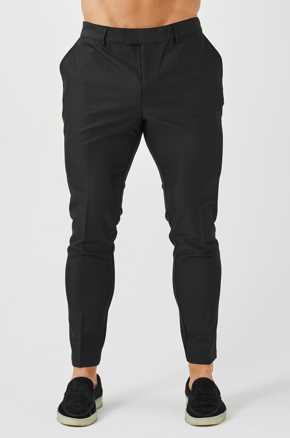 PANTALON TISSÉ STRETCH - NOIR