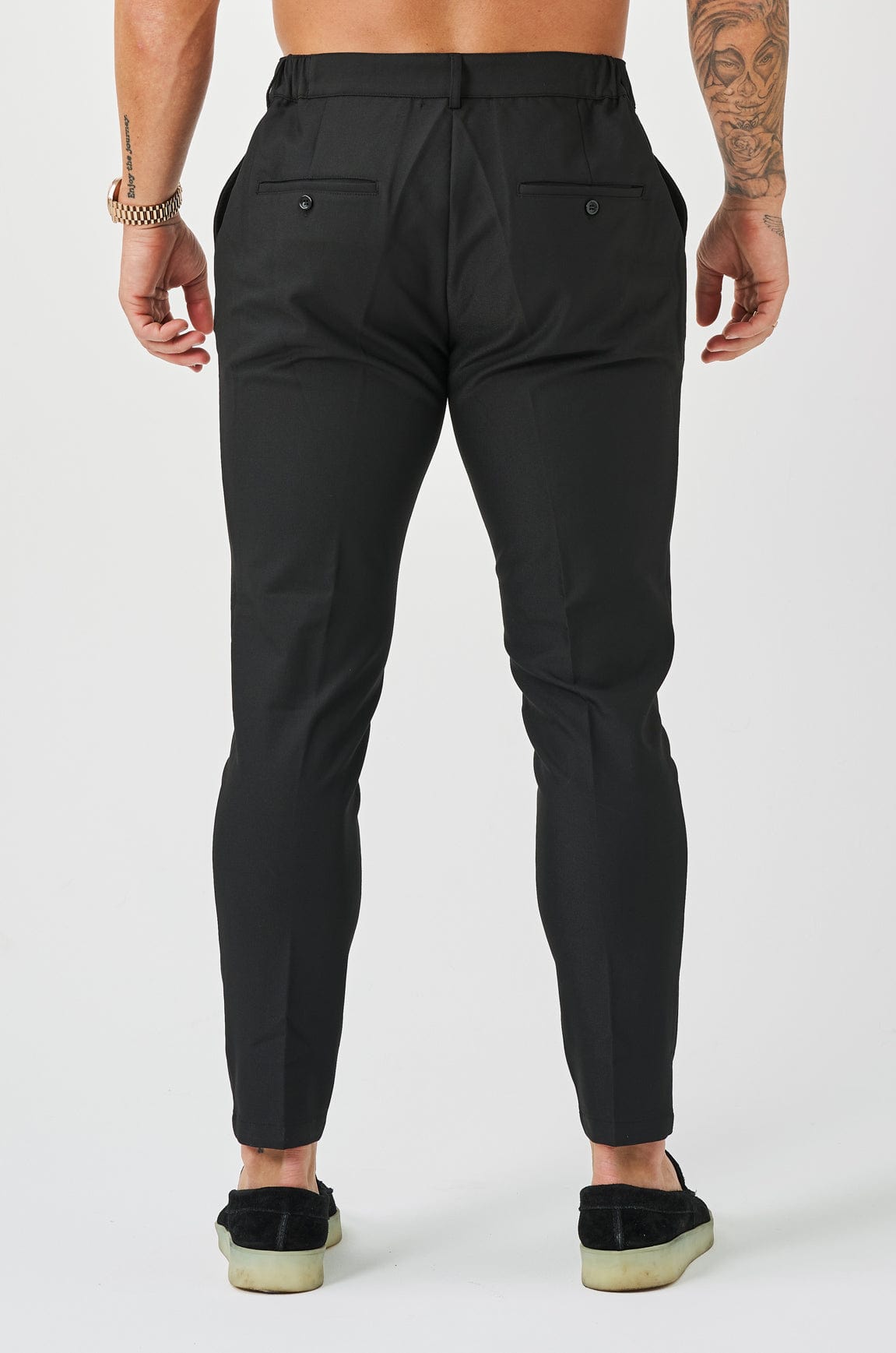 STRETCH WOVEN TROUSER - BLACK