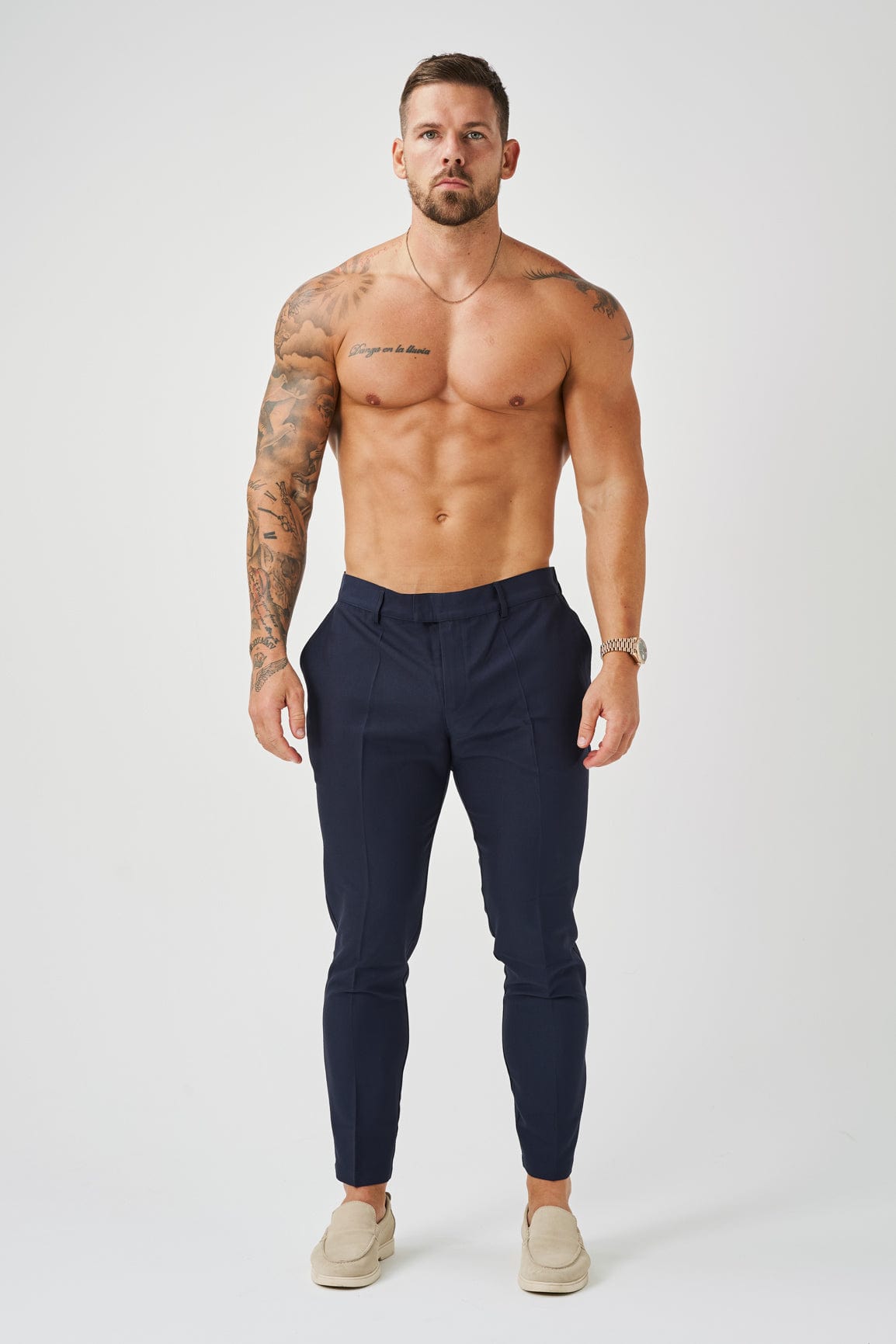 STRETCH WOVEN TROUSER - NAVY