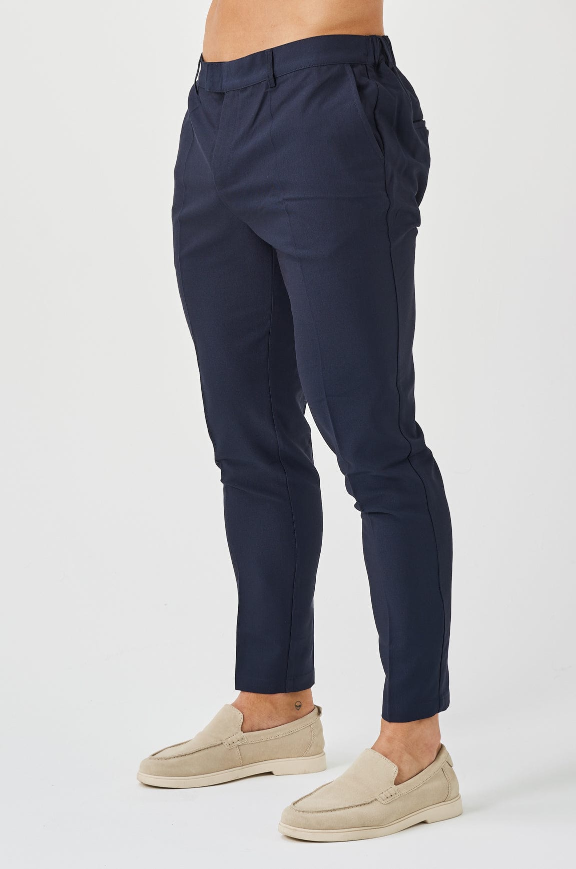 PANTALON TISSÉ STRETCH - MARINE