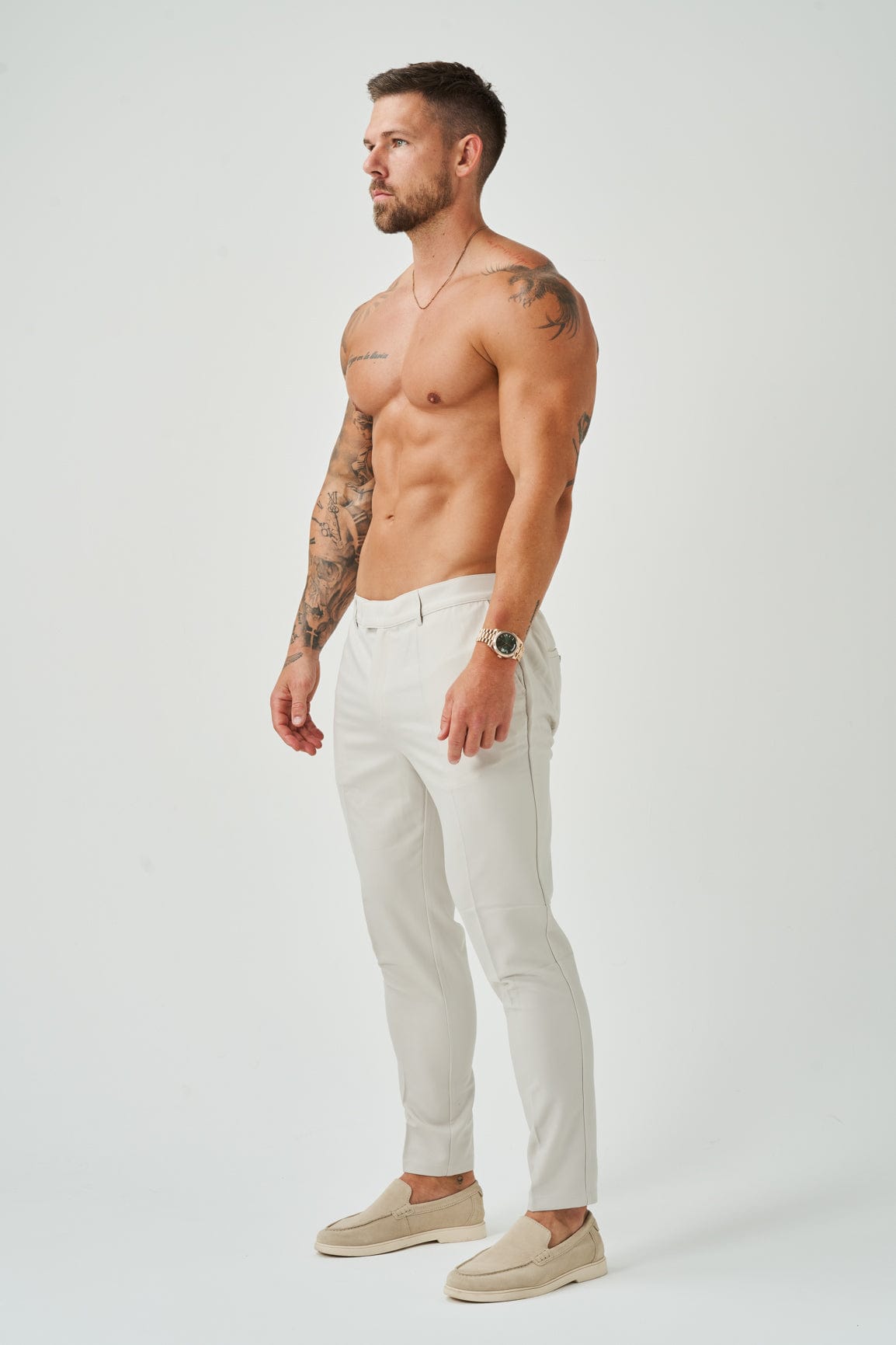 STRETCH WOVEN TROUSER - SAND