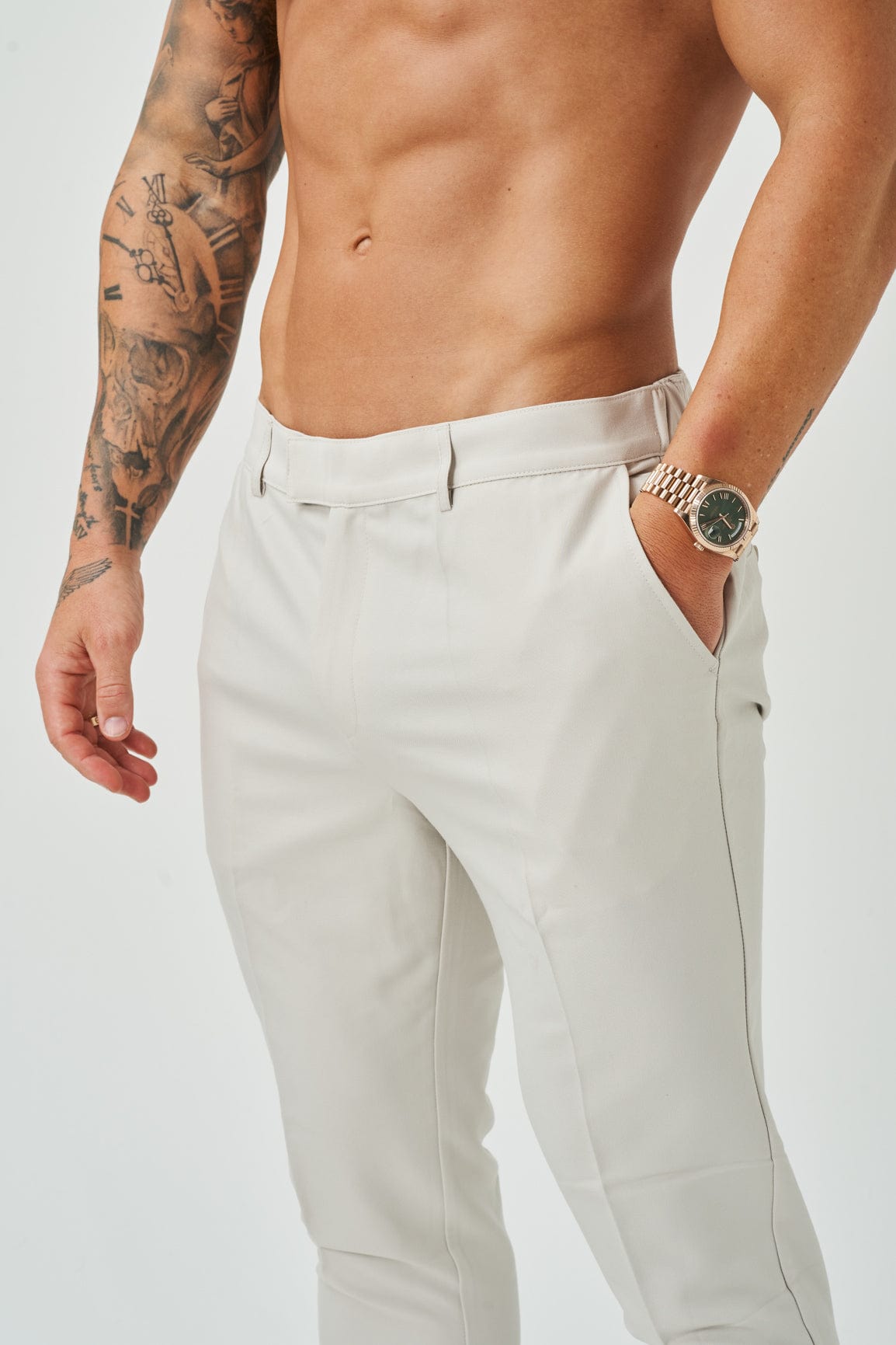 STRETCH WOVEN TROUSER - SAND