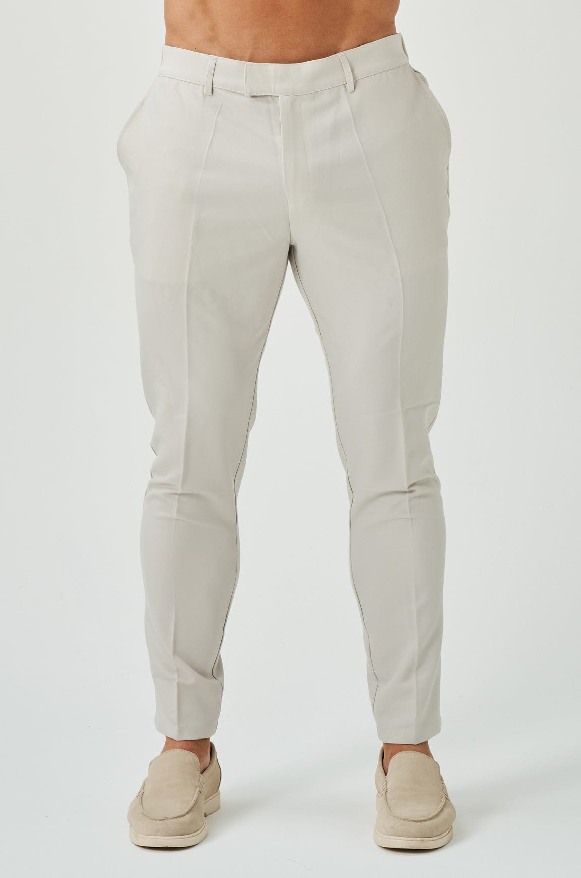 PANTALON TISSÉ STRETCH - SABLE