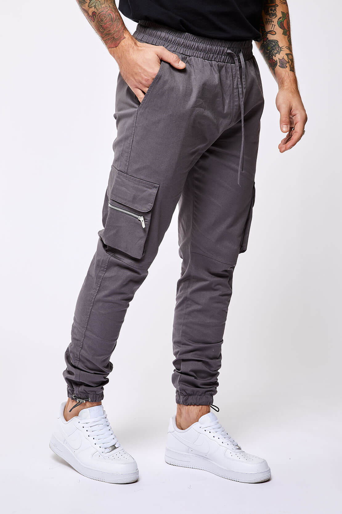 PANTALON CARGO UTILITAIRE - GRIS FONCÉ